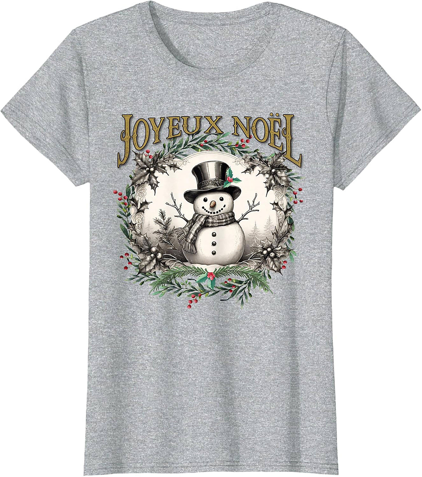  Joyeux Noël Vintage Snowman T-Shirt | Holiday Tee