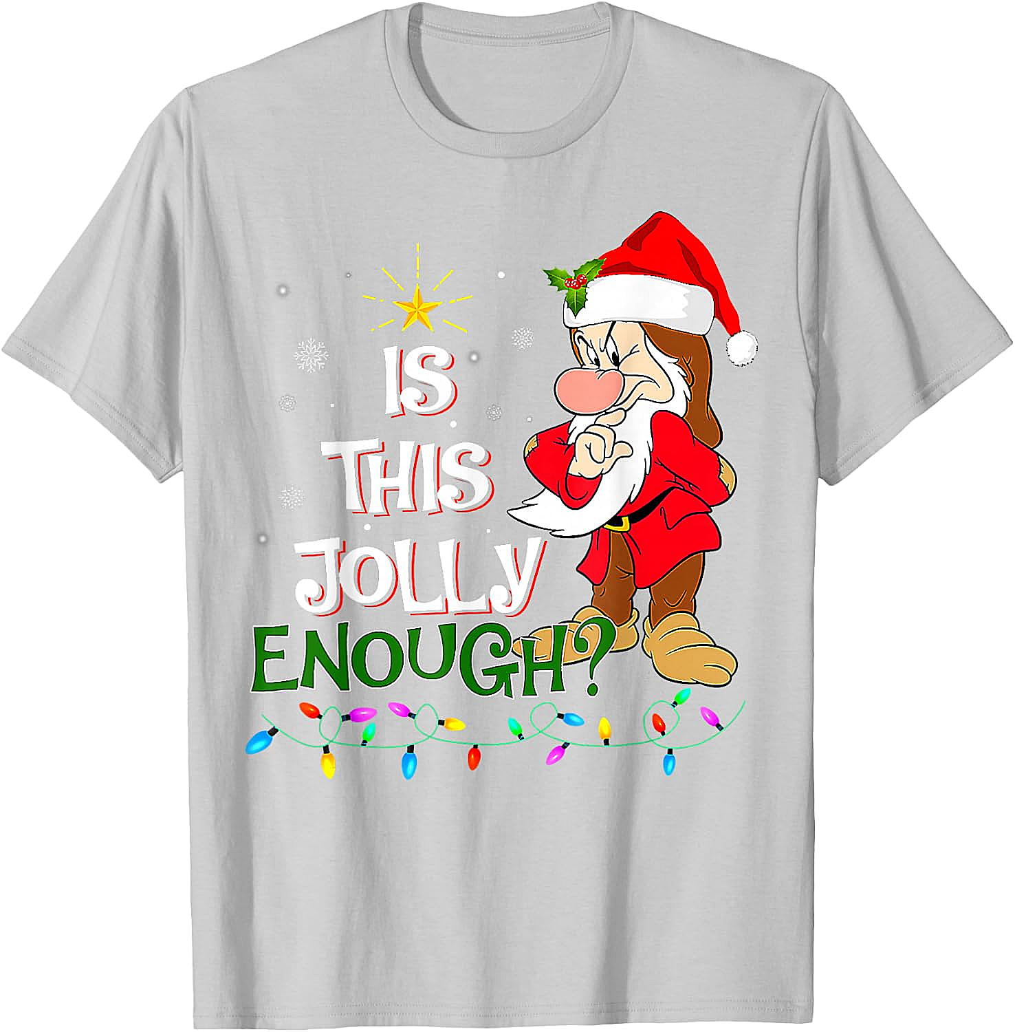 Grumpy Elf "Is This Jolly Enough?" Christmas T-Shirt