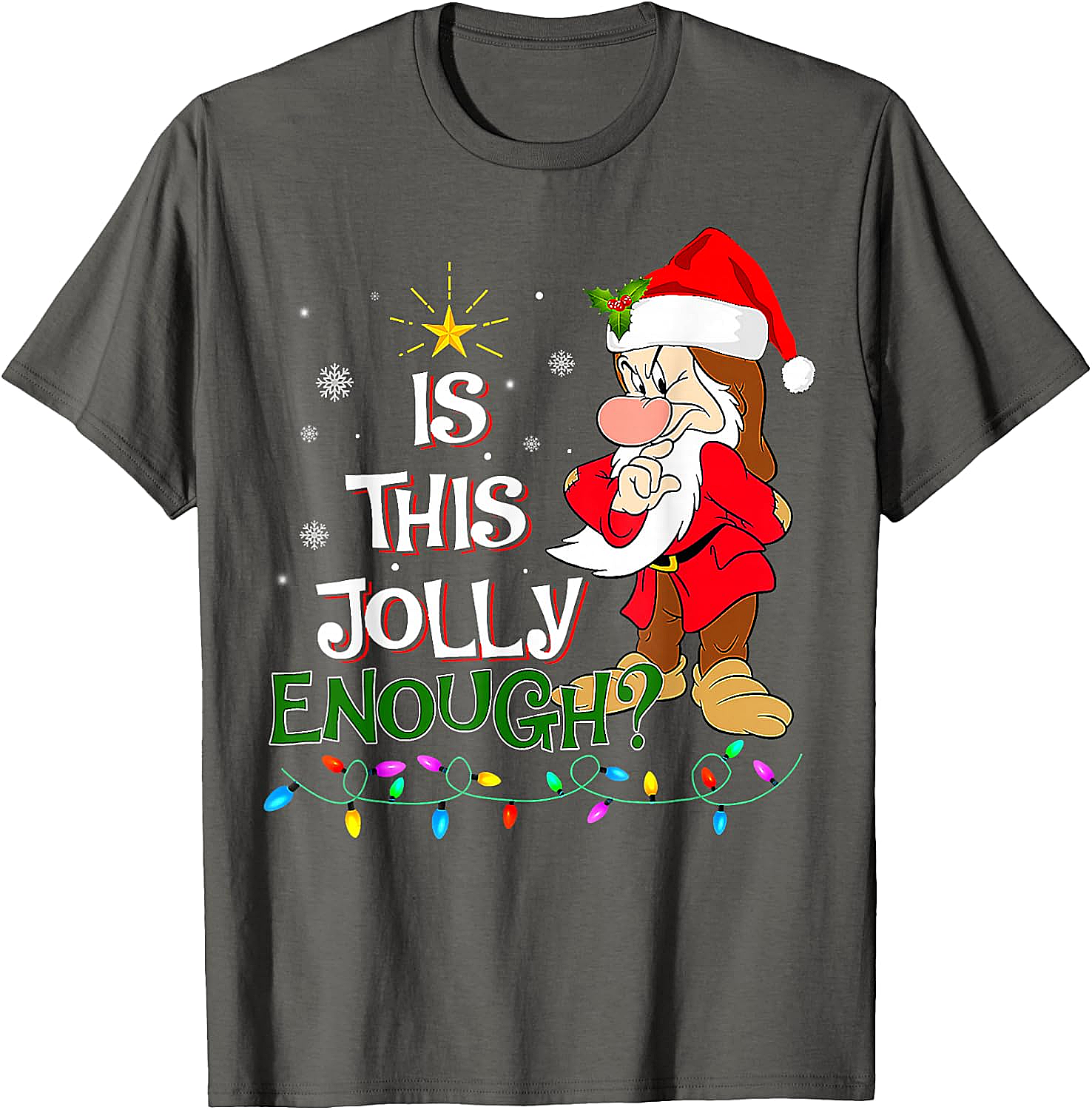 Grumpy Elf "Is This Jolly Enough?" Christmas T-Shirt