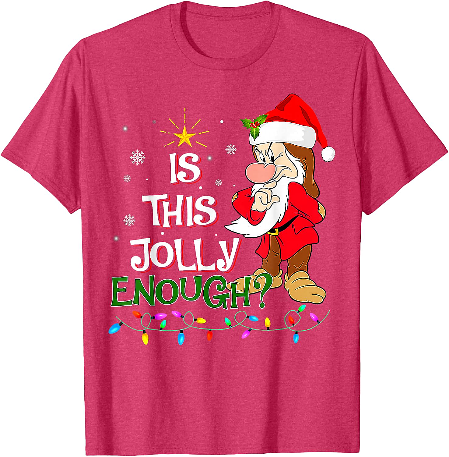 Grumpy Elf "Is This Jolly Enough?" Christmas T-Shirt