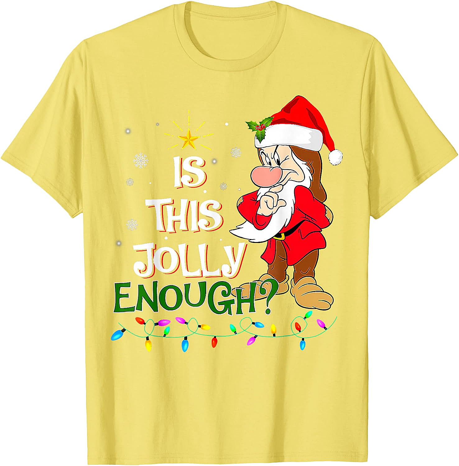 Grumpy Elf "Is This Jolly Enough?" Christmas T-Shirt
