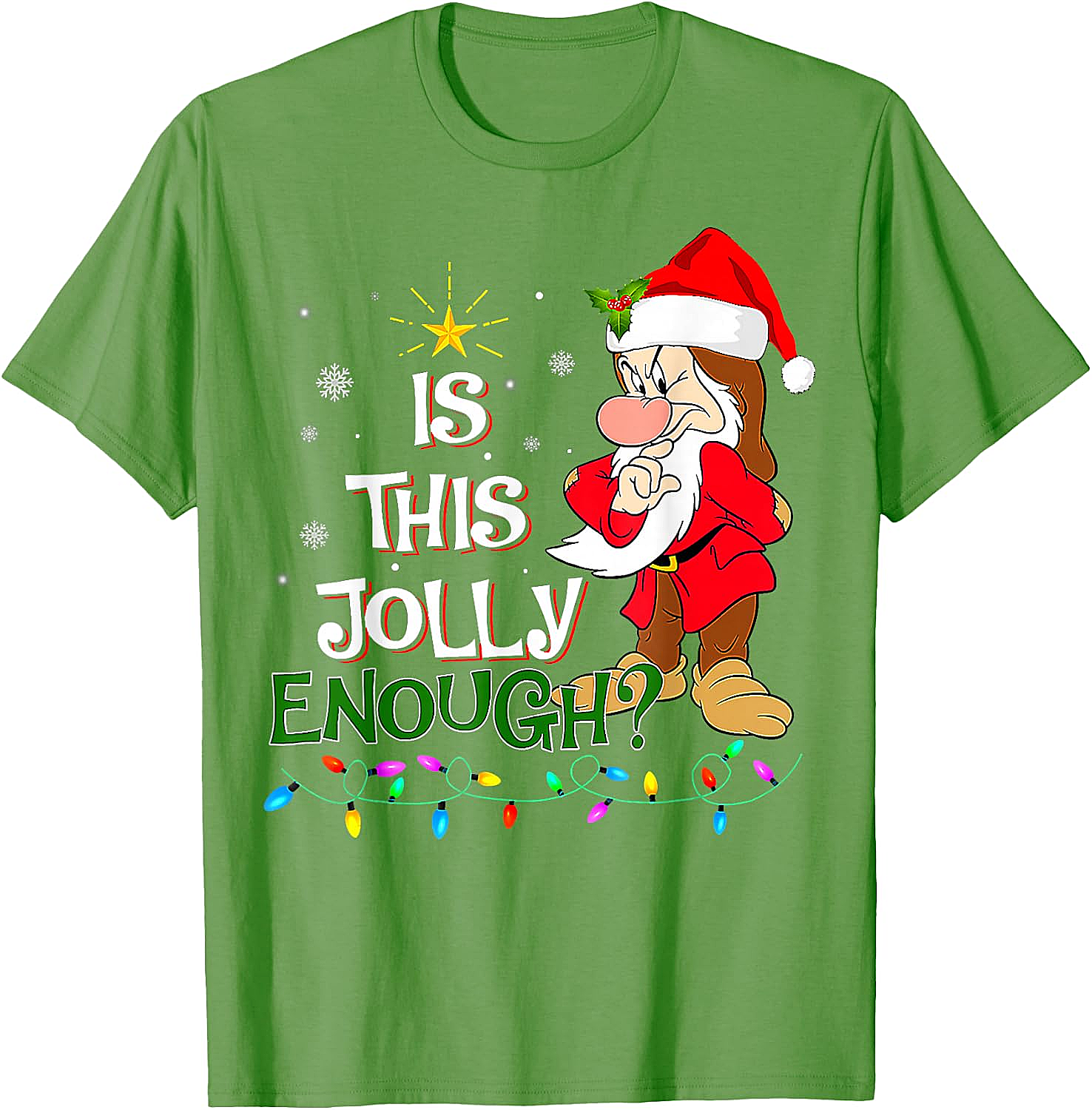 Grumpy Elf "Is This Jolly Enough?" Christmas T-Shirt