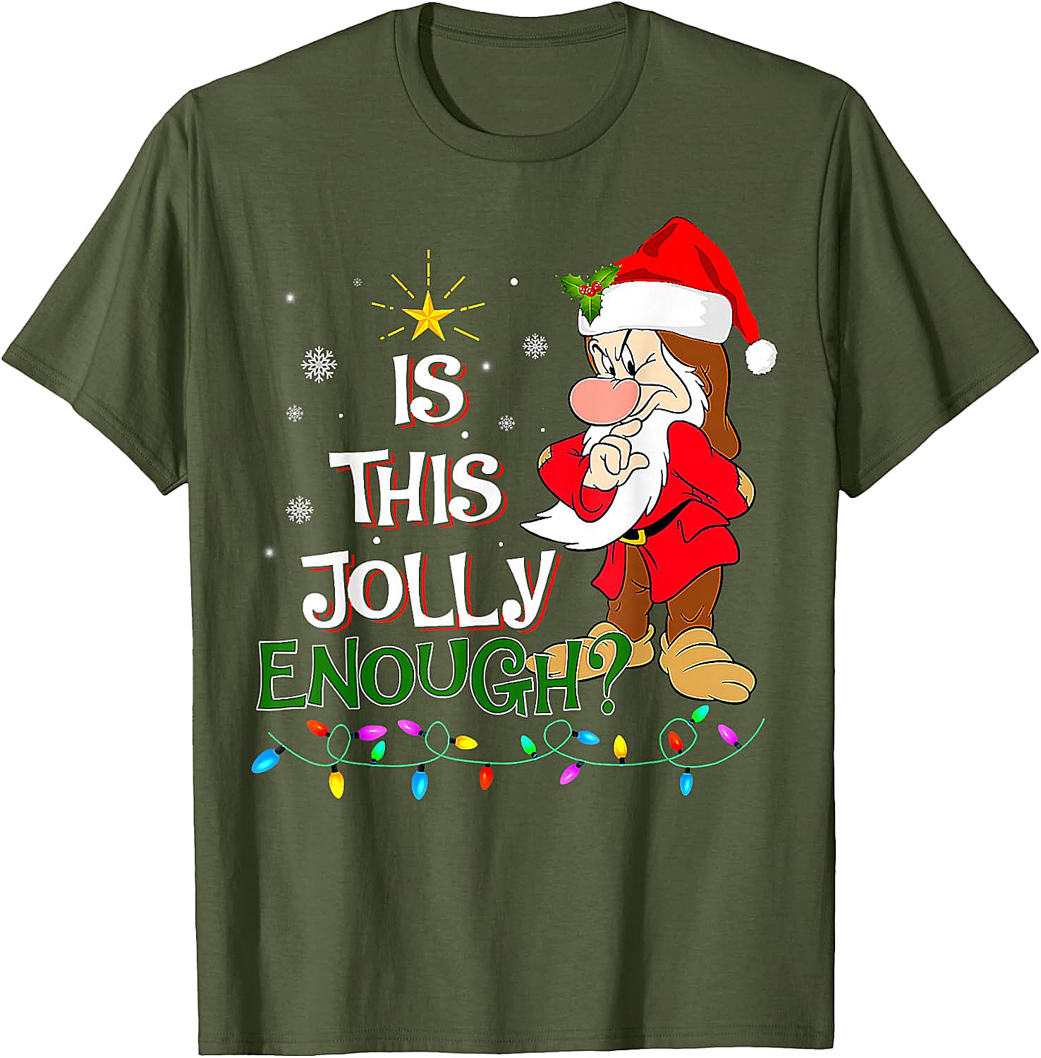 Grumpy Elf "Is This Jolly Enough?" Christmas T-Shirt