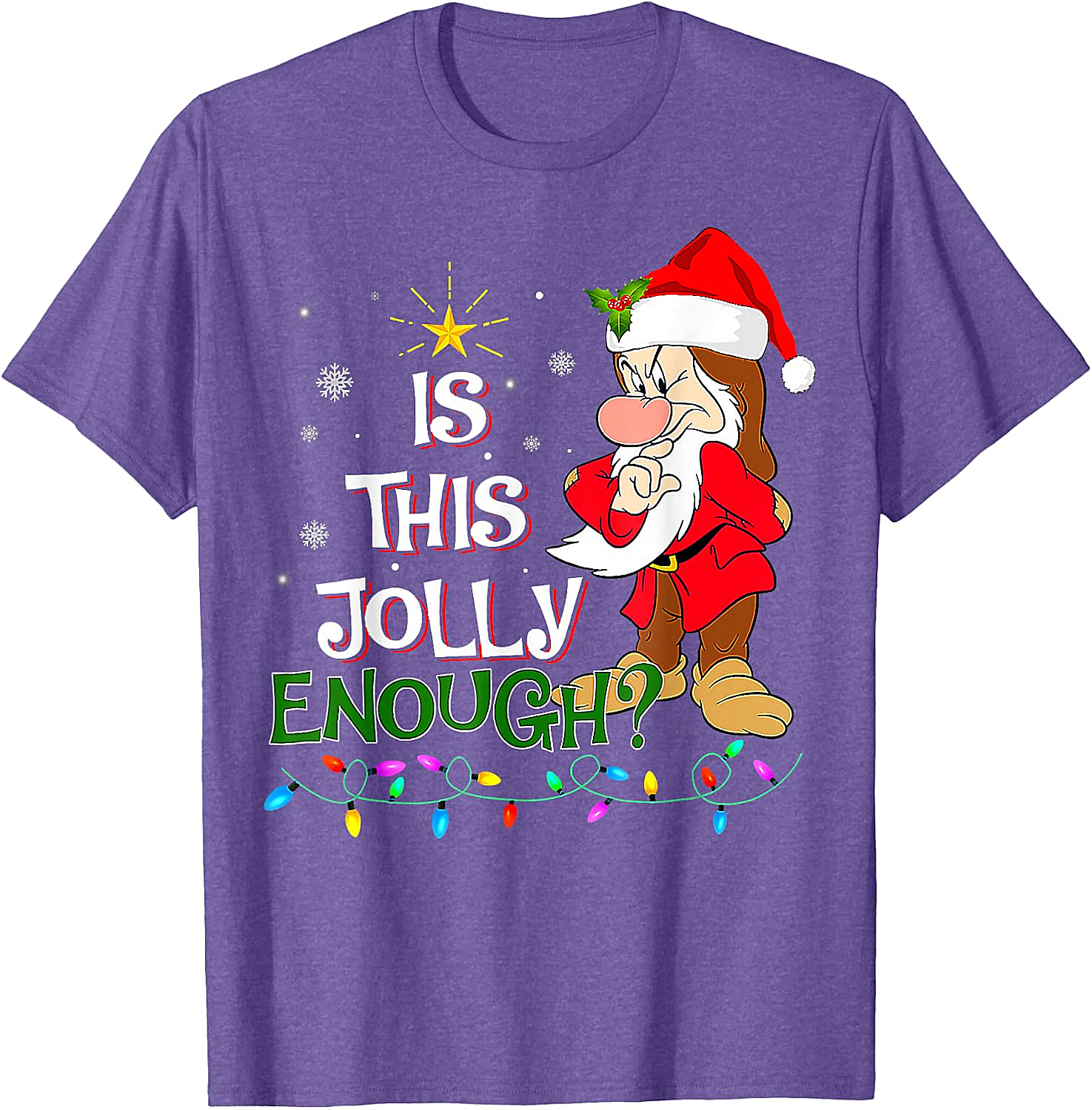 Grumpy Elf "Is This Jolly Enough?" Christmas T-Shirt