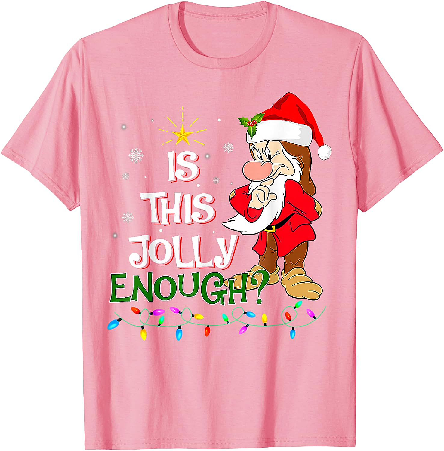 Grumpy Elf "Is This Jolly Enough?" Christmas T-Shirt