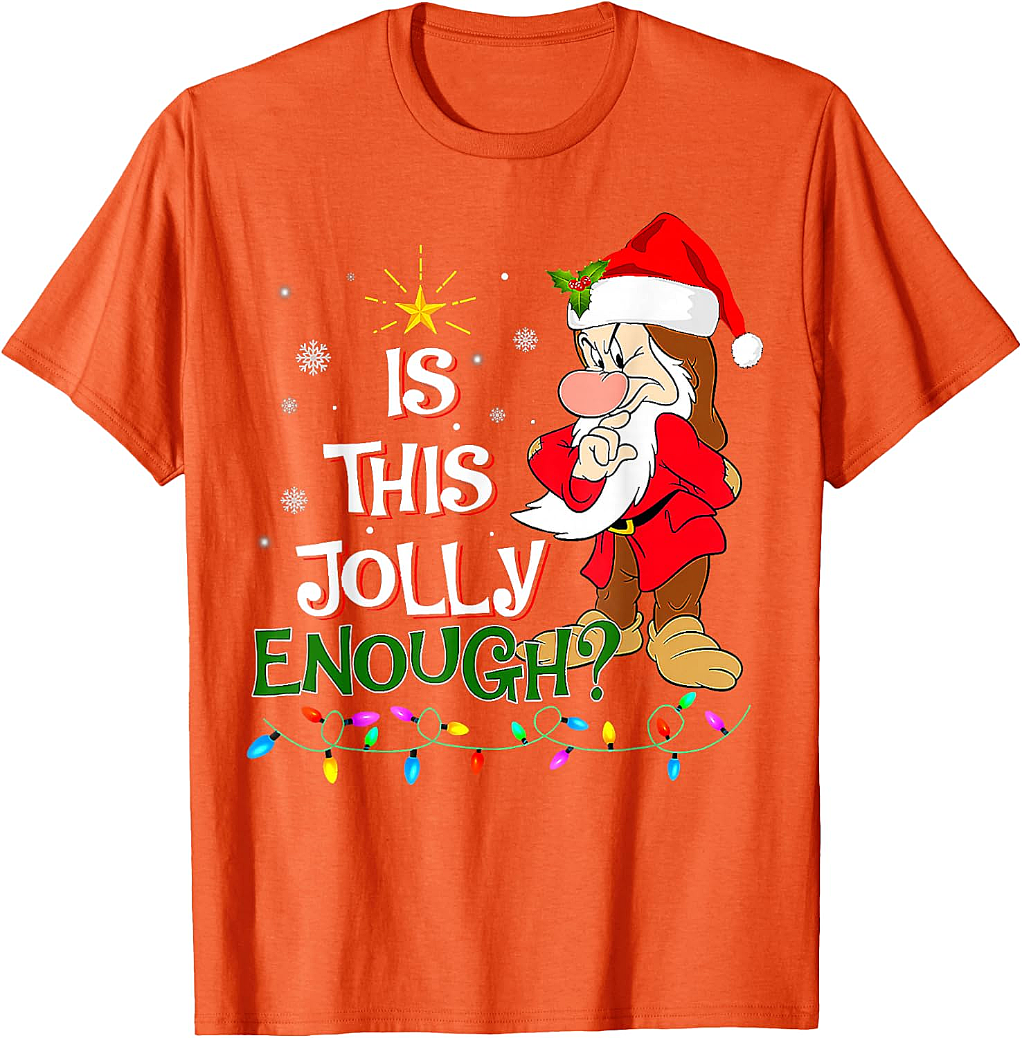 Grumpy Elf "Is This Jolly Enough?" Christmas T-Shirt