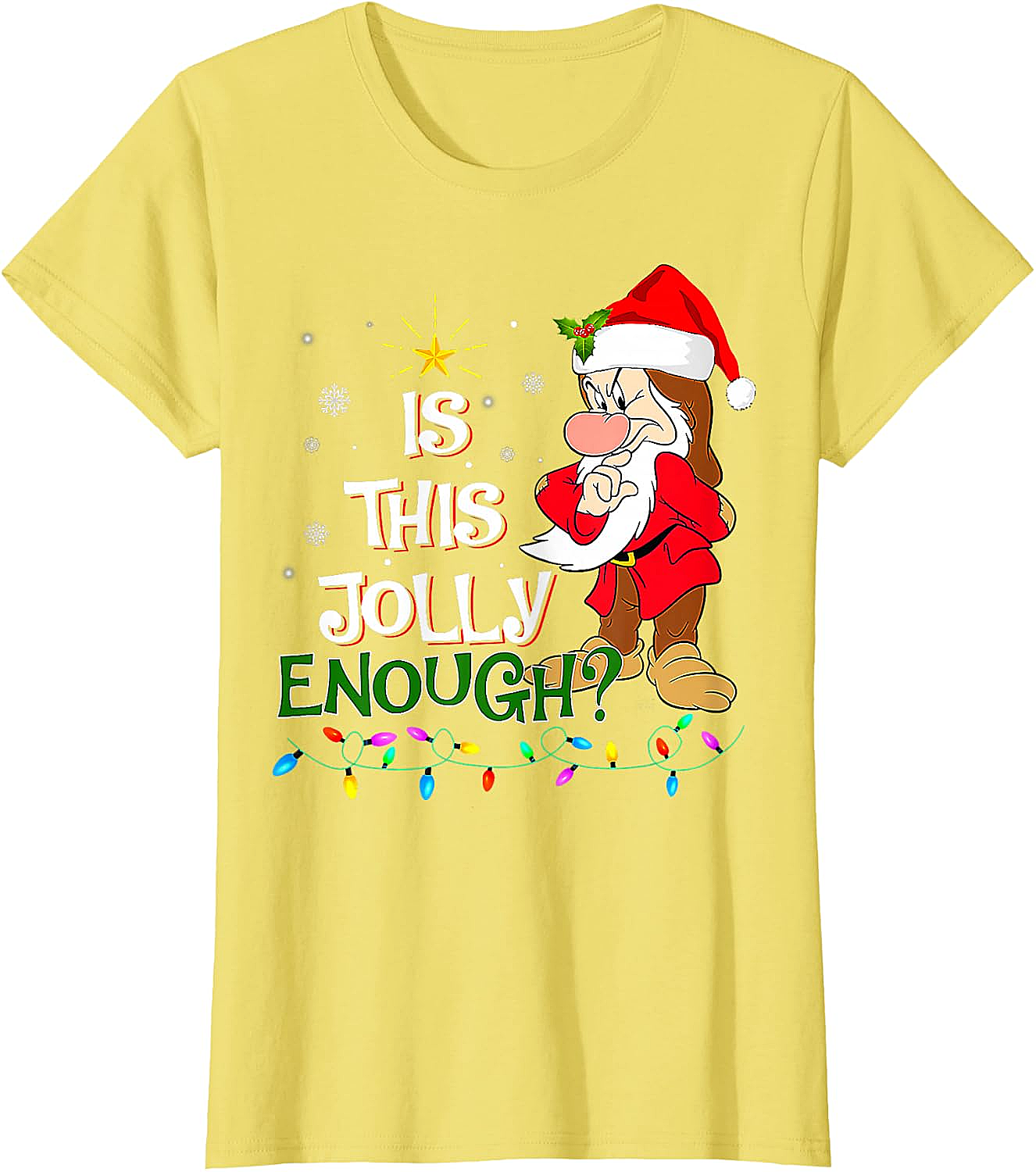 Grumpy Elf "Is This Jolly Enough?" Christmas T-Shirt