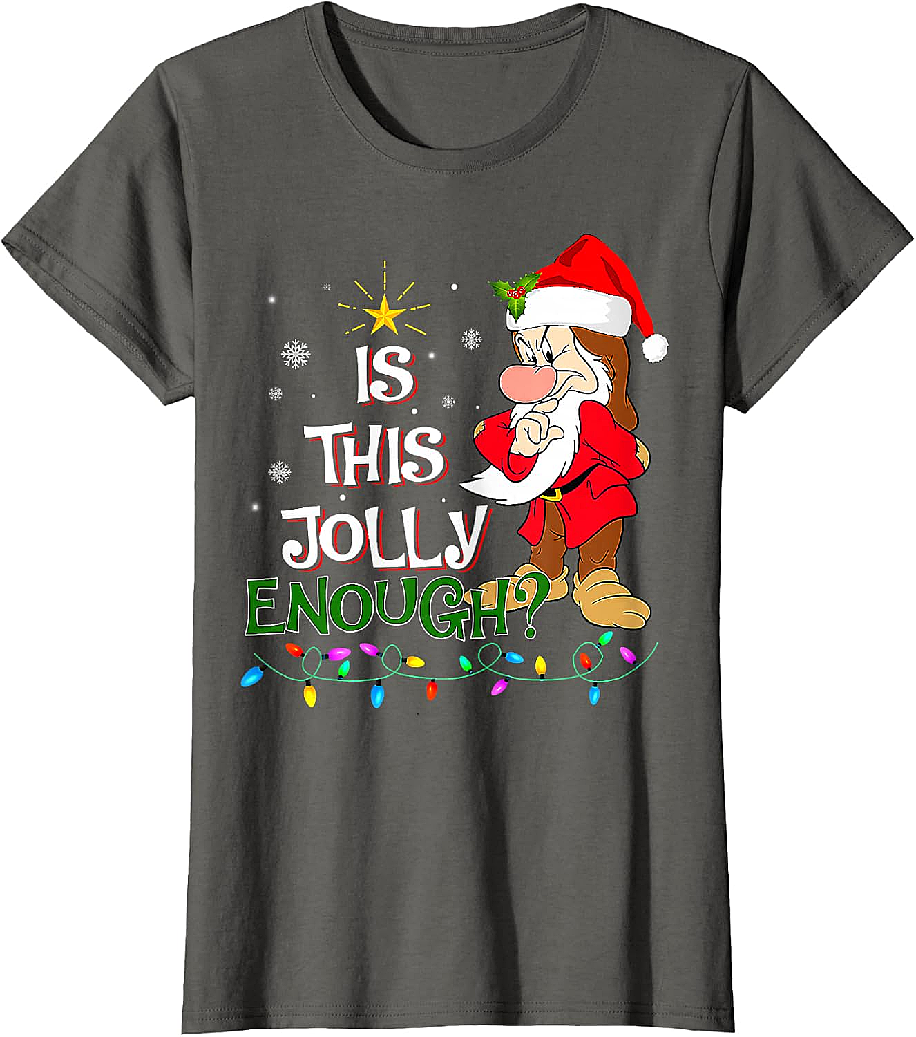Grumpy Elf "Is This Jolly Enough?" Christmas T-Shirt