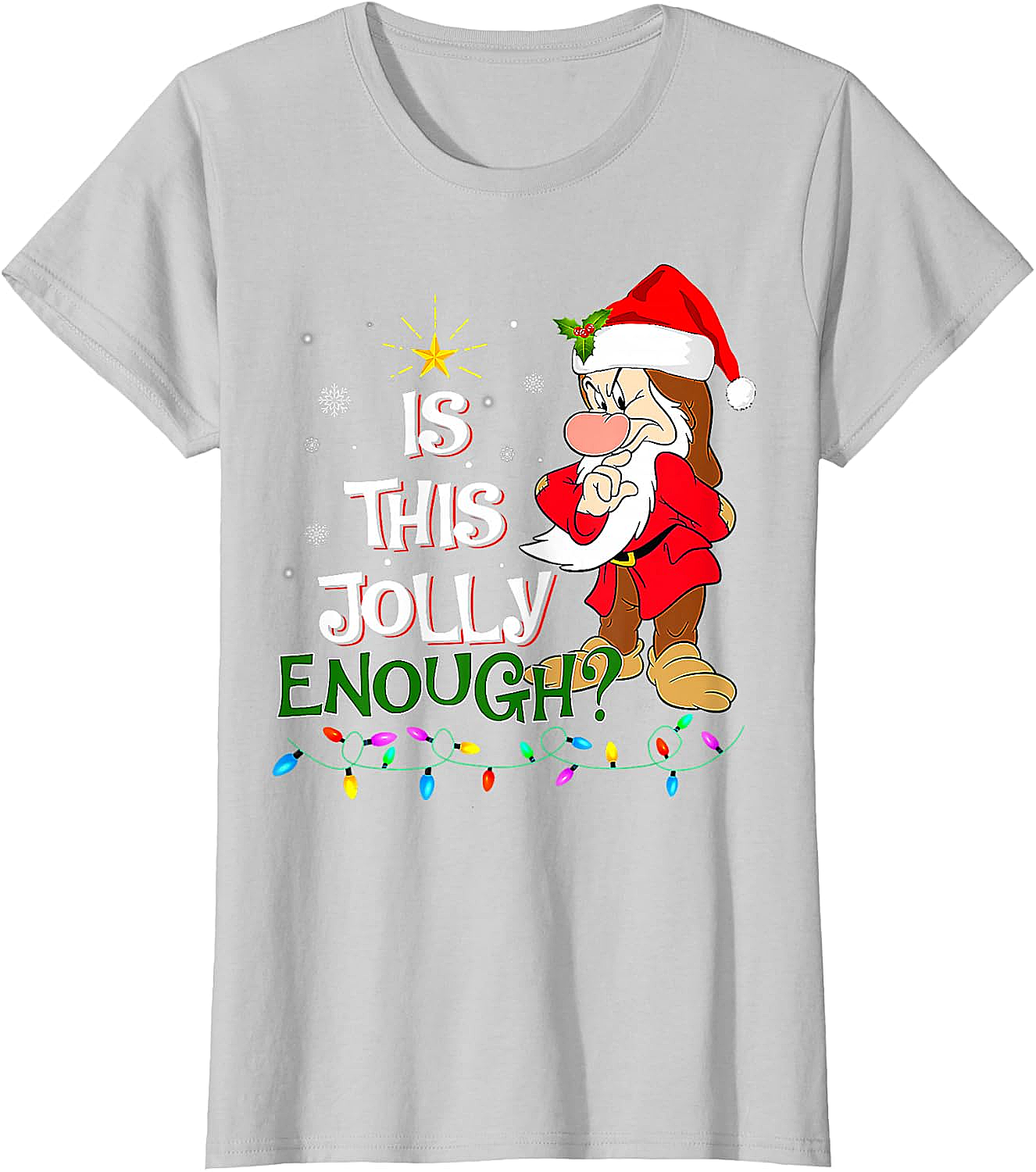 Grumpy Elf "Is This Jolly Enough?" Christmas T-Shirt