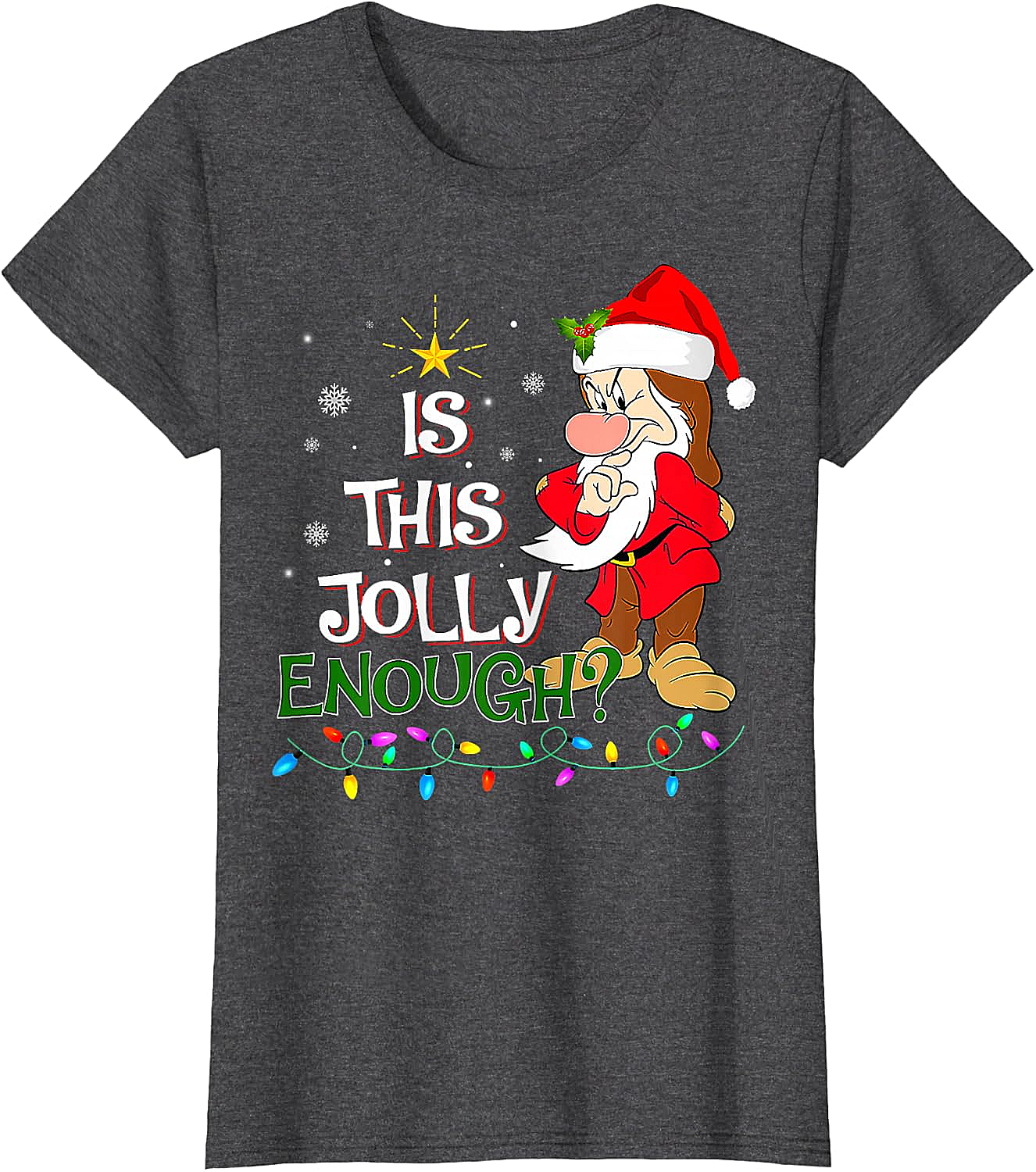 Grumpy Elf "Is This Jolly Enough?" Christmas T-Shirt