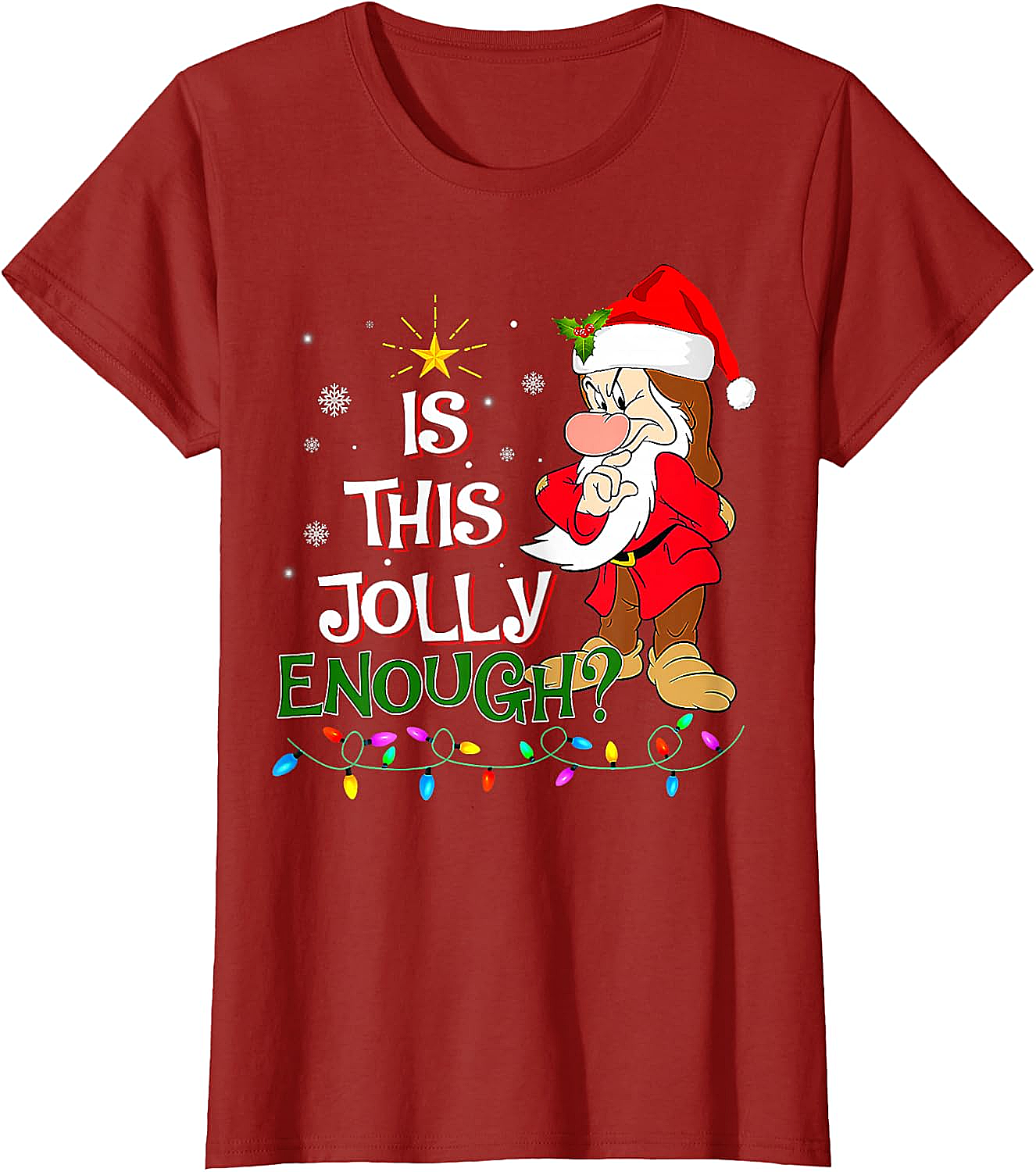 Grumpy Elf "Is This Jolly Enough?" Christmas T-Shirt