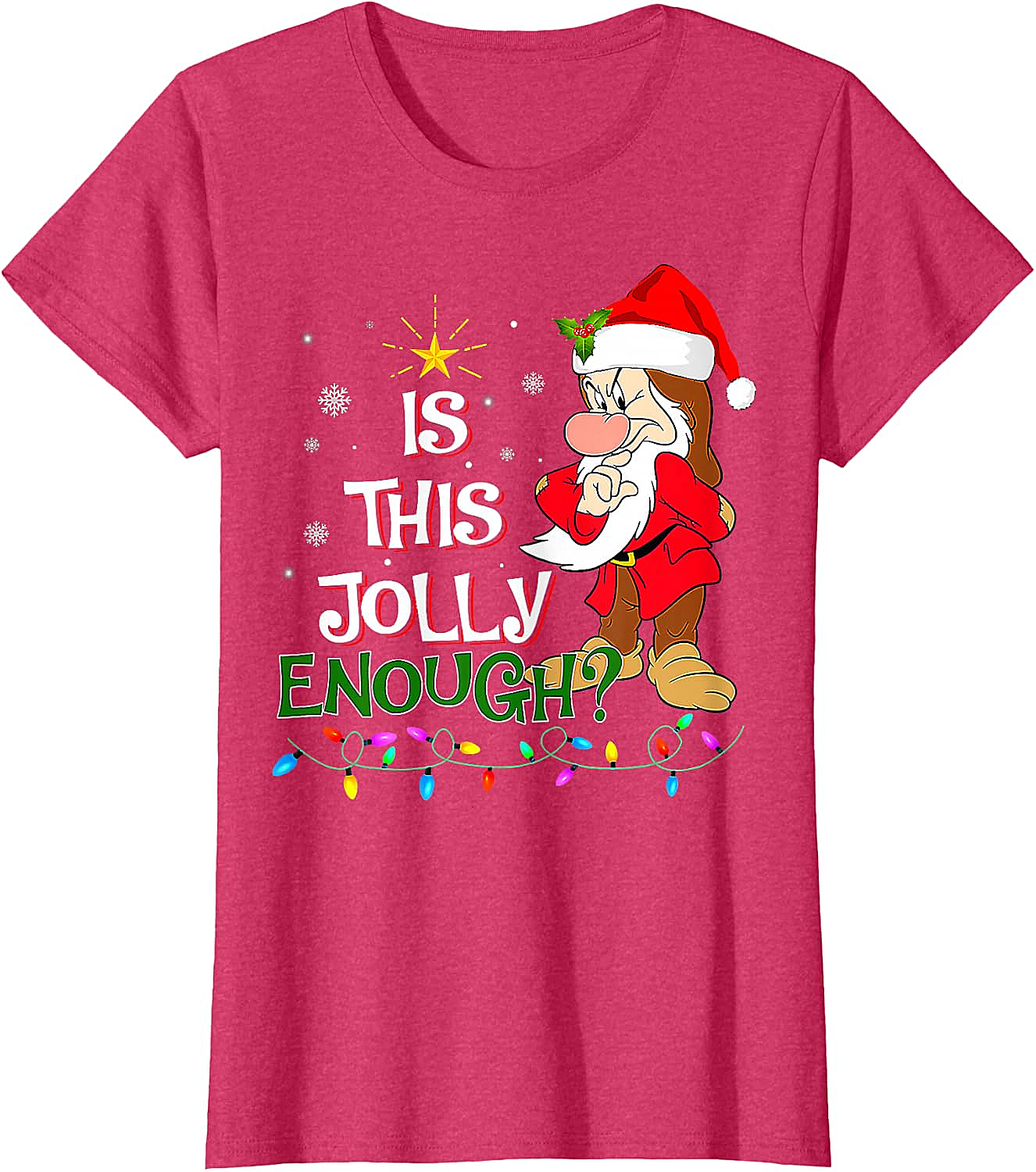 Grumpy Elf "Is This Jolly Enough?" Christmas T-Shirt