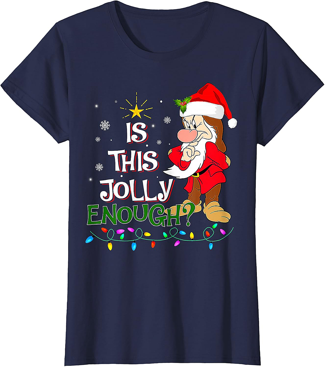 Grumpy Elf "Is This Jolly Enough?" Christmas T-Shirt
