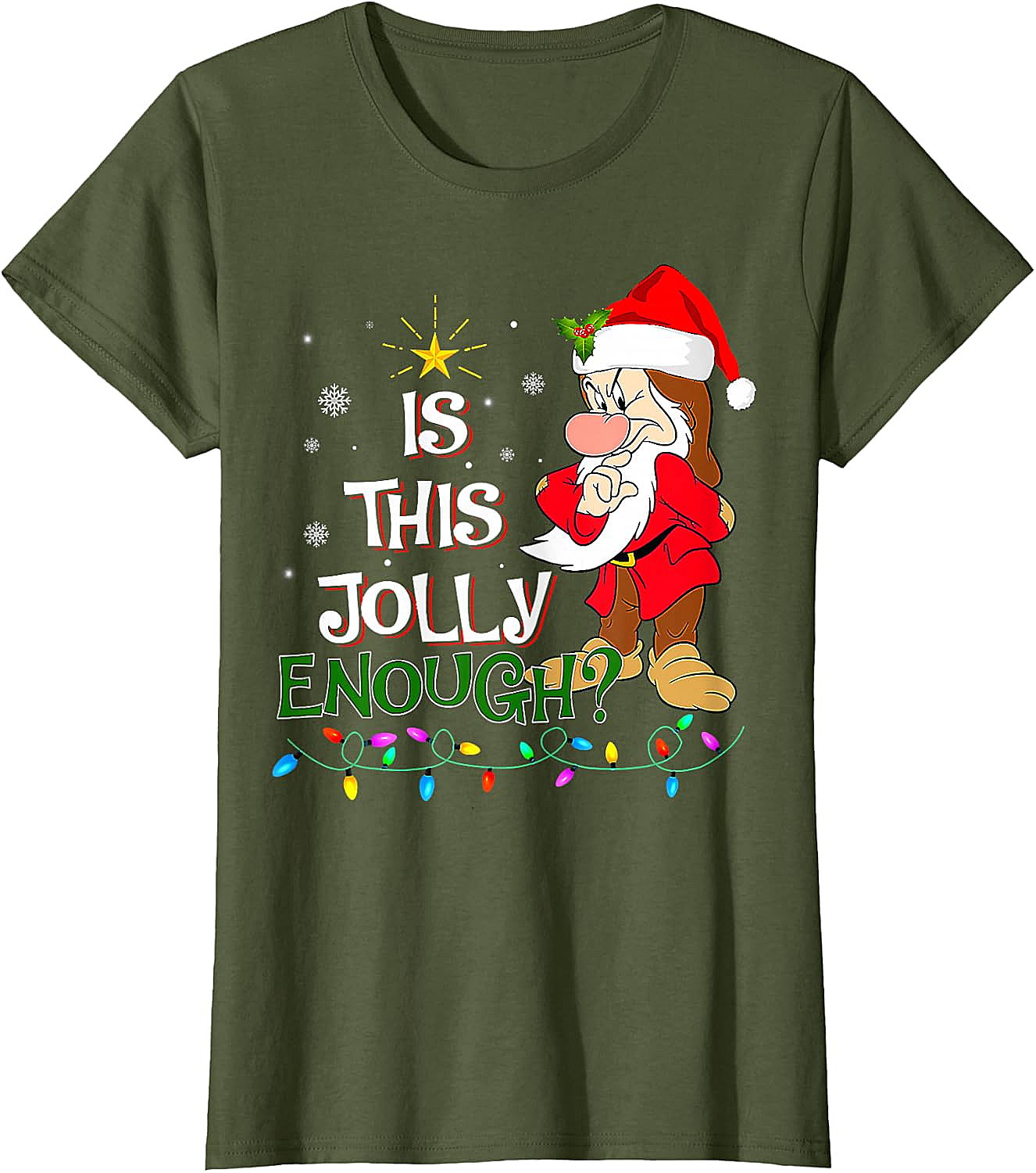 Grumpy Elf "Is This Jolly Enough?" Christmas T-Shirt