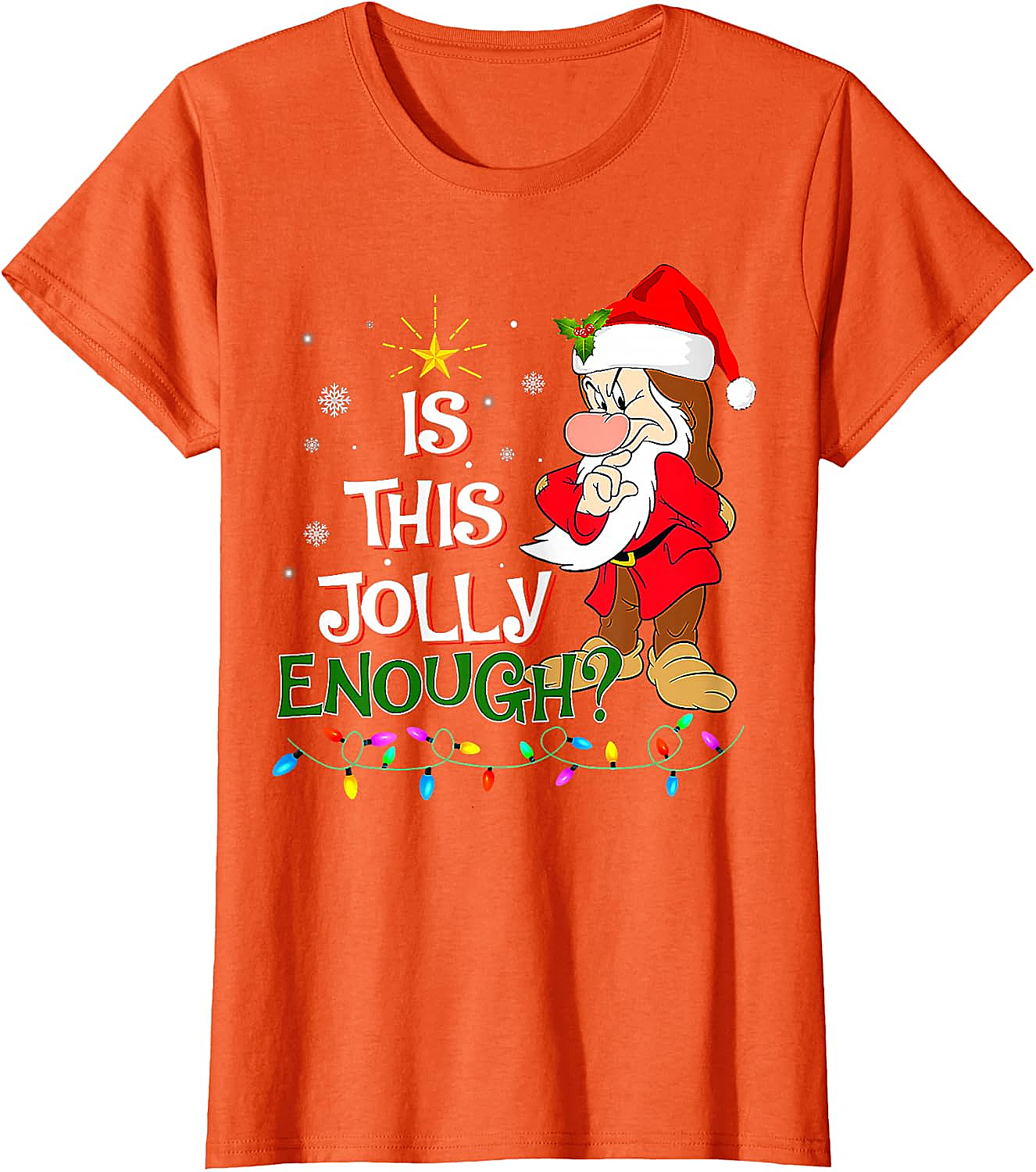 Grumpy Elf "Is This Jolly Enough?" Christmas T-Shirt