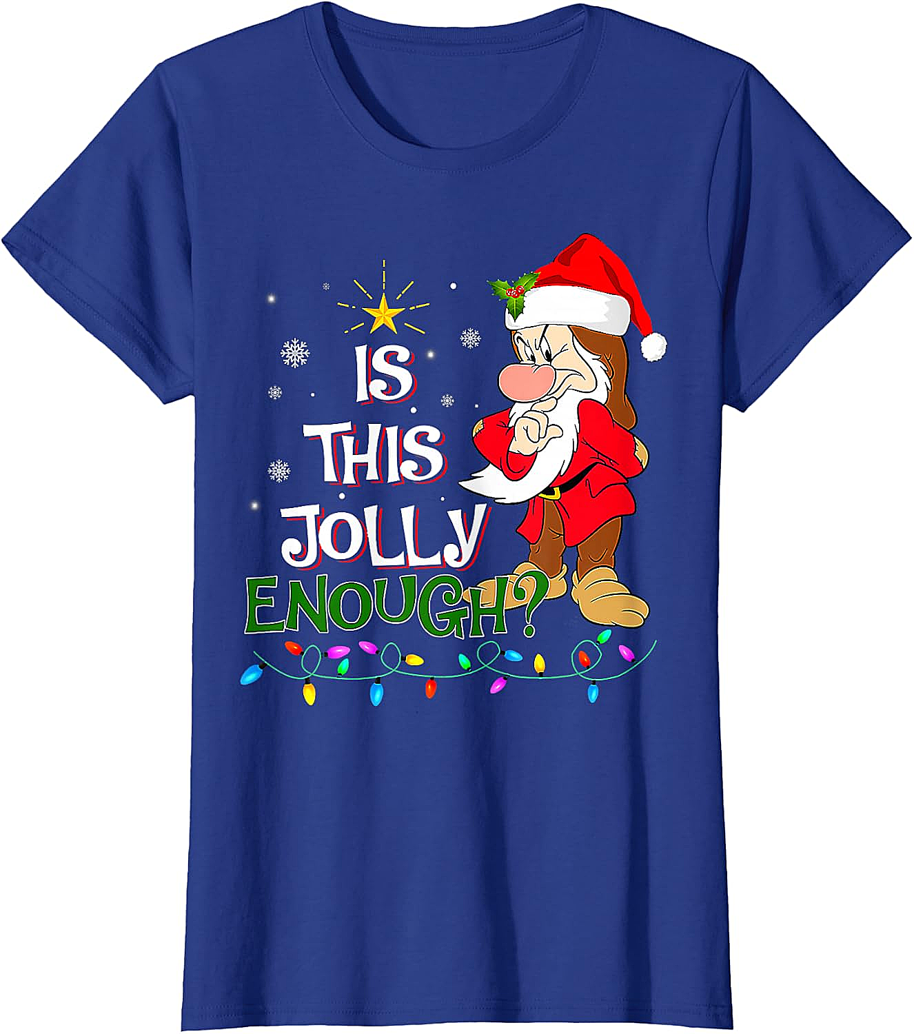 Grumpy Elf "Is This Jolly Enough?" Christmas T-Shirt
