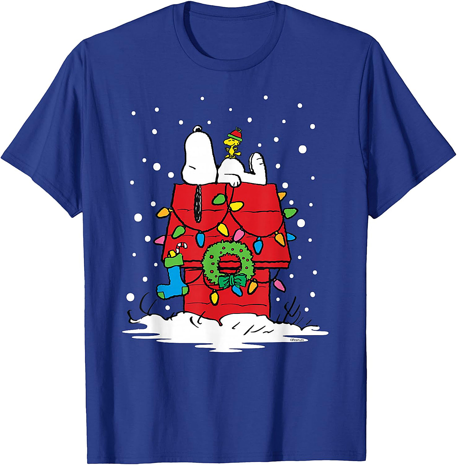 Snoopy & Woodstock Christmas Doghouse T-Shirt - Holiday Tee