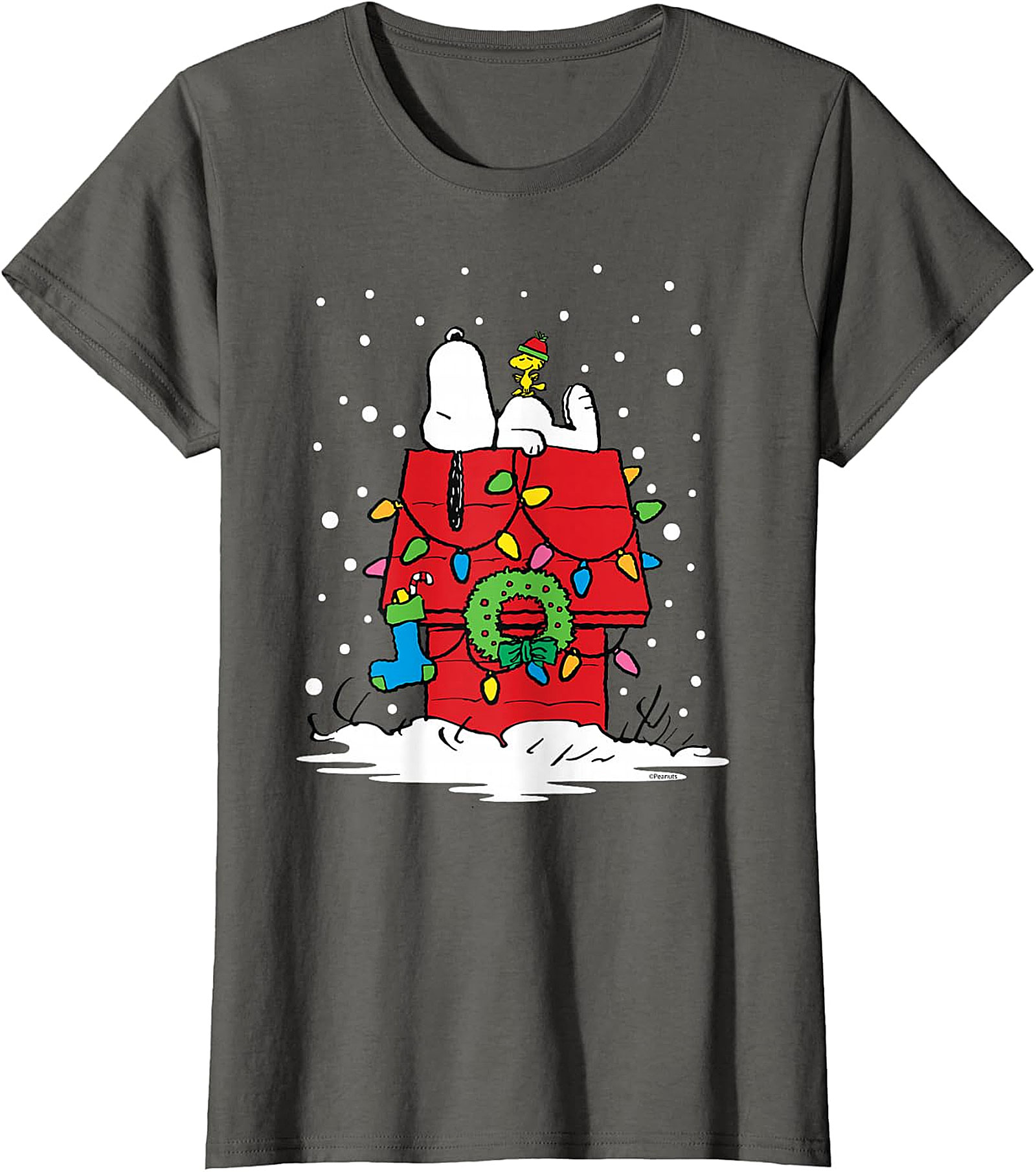 Snoopy & Woodstock Christmas Doghouse T-Shirt - Holiday Tee