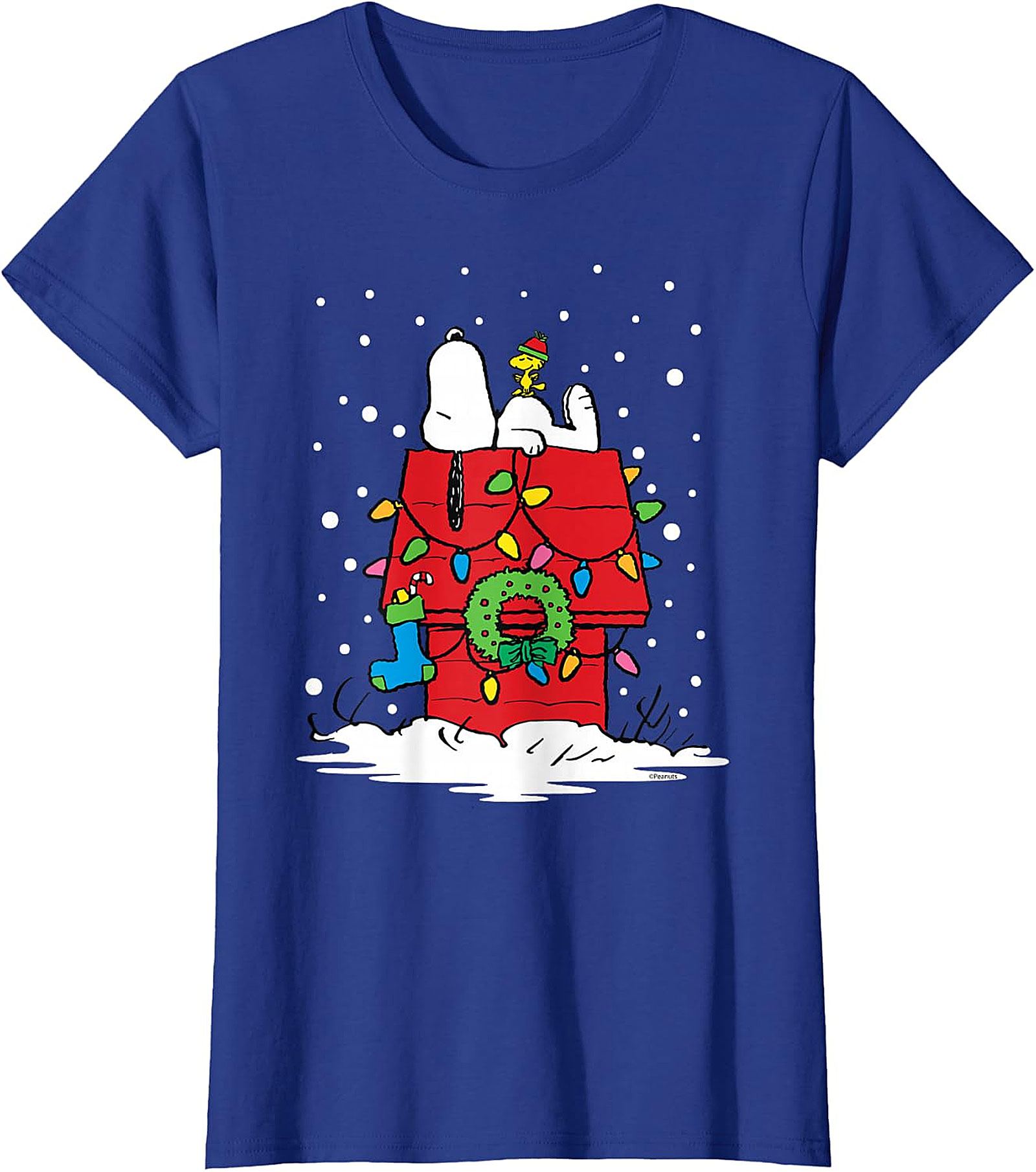 Snoopy & Woodstock Christmas Doghouse T-Shirt - Holiday Tee