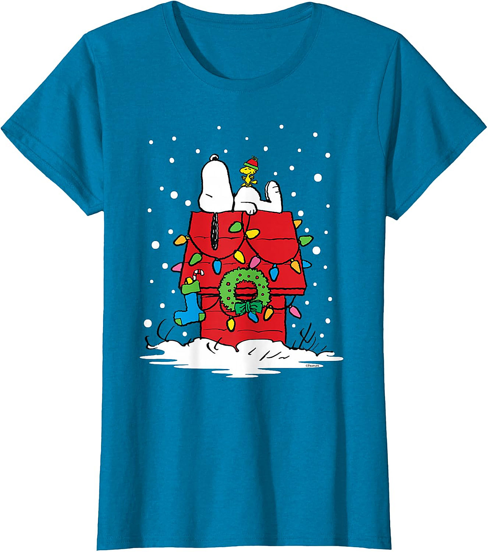Snoopy & Woodstock Christmas Doghouse T-Shirt - Holiday Tee
