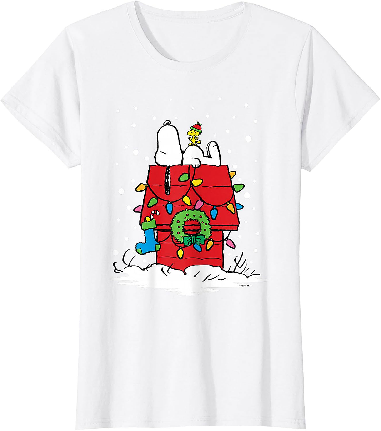 Snoopy & Woodstock Christmas Doghouse T-Shirt - Holiday Tee