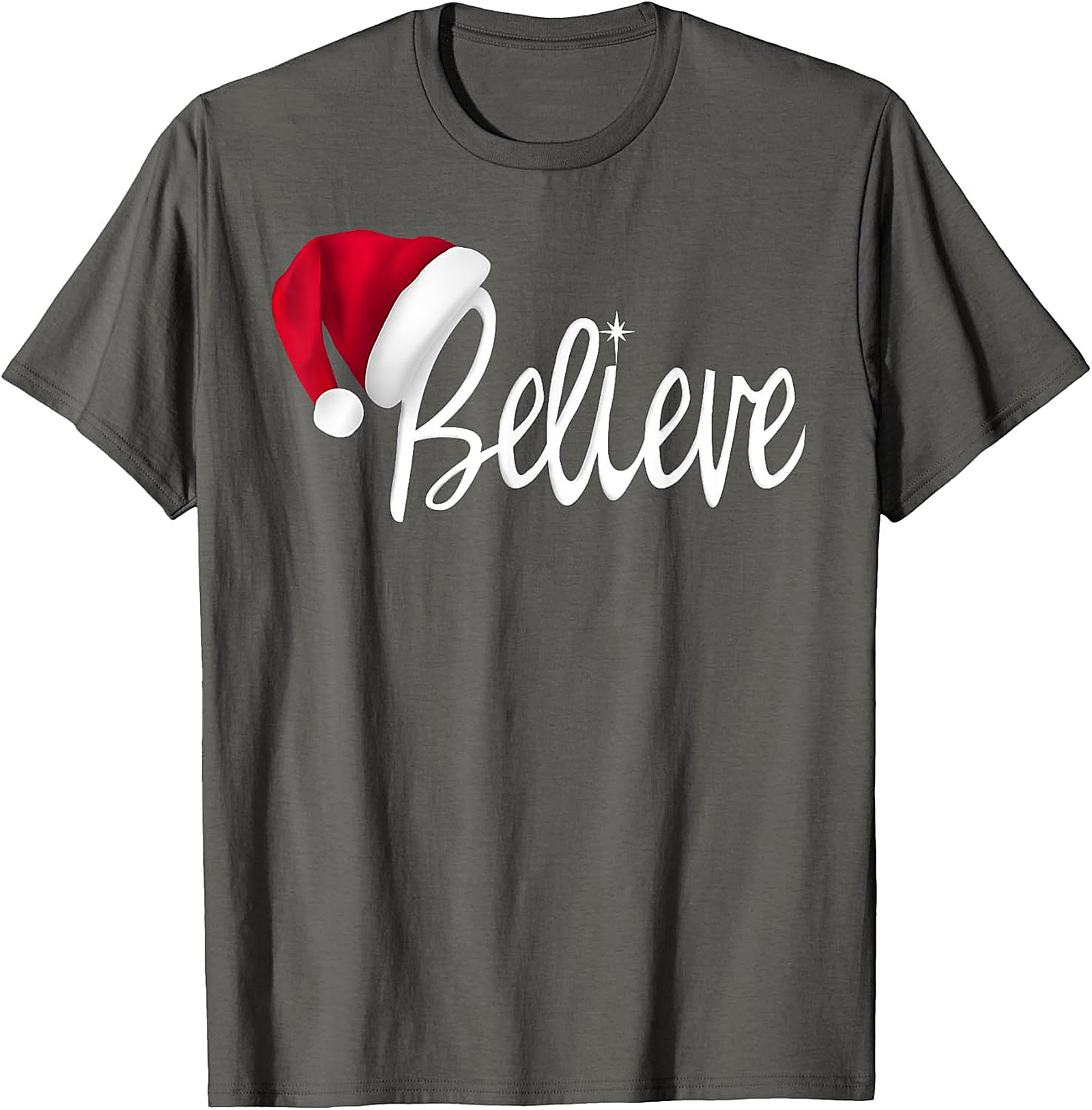 Believe Santa Hat Christmas T-Shirt | Festive Holiday Tee