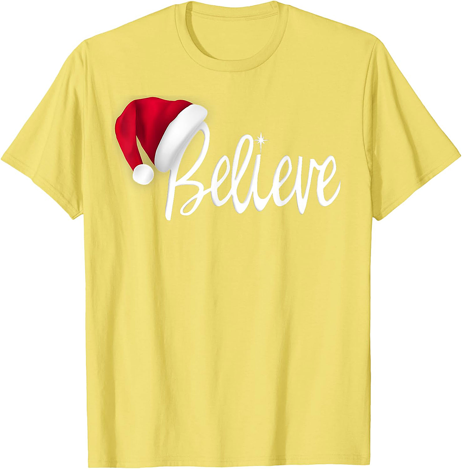 Believe Santa Hat Christmas T-Shirt | Festive Holiday Tee