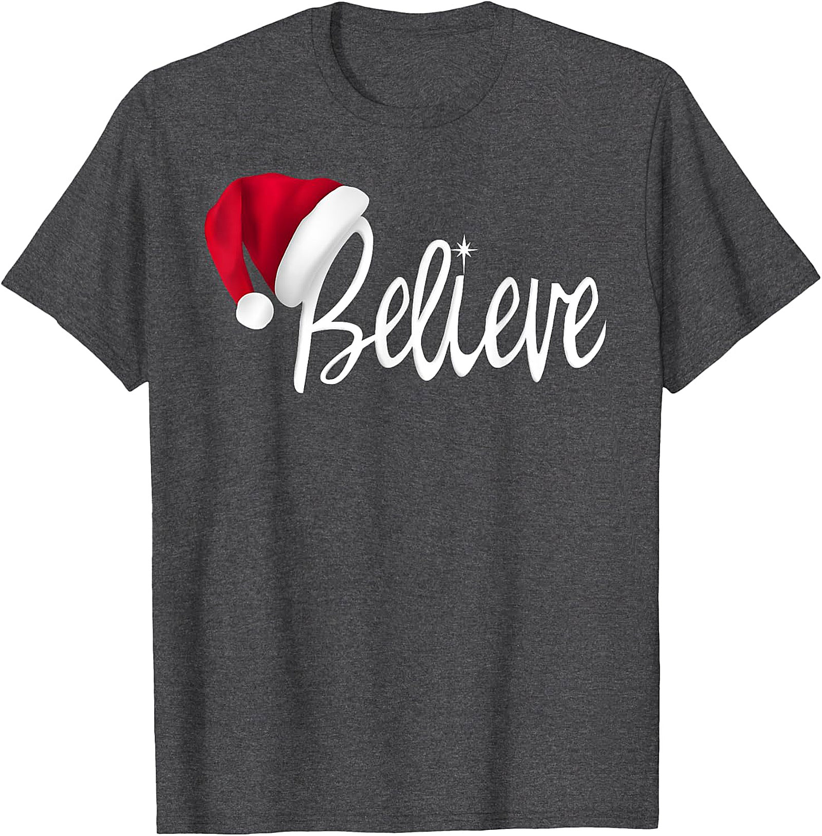 Believe Santa Hat Christmas T-Shirt | Festive Holiday Tee