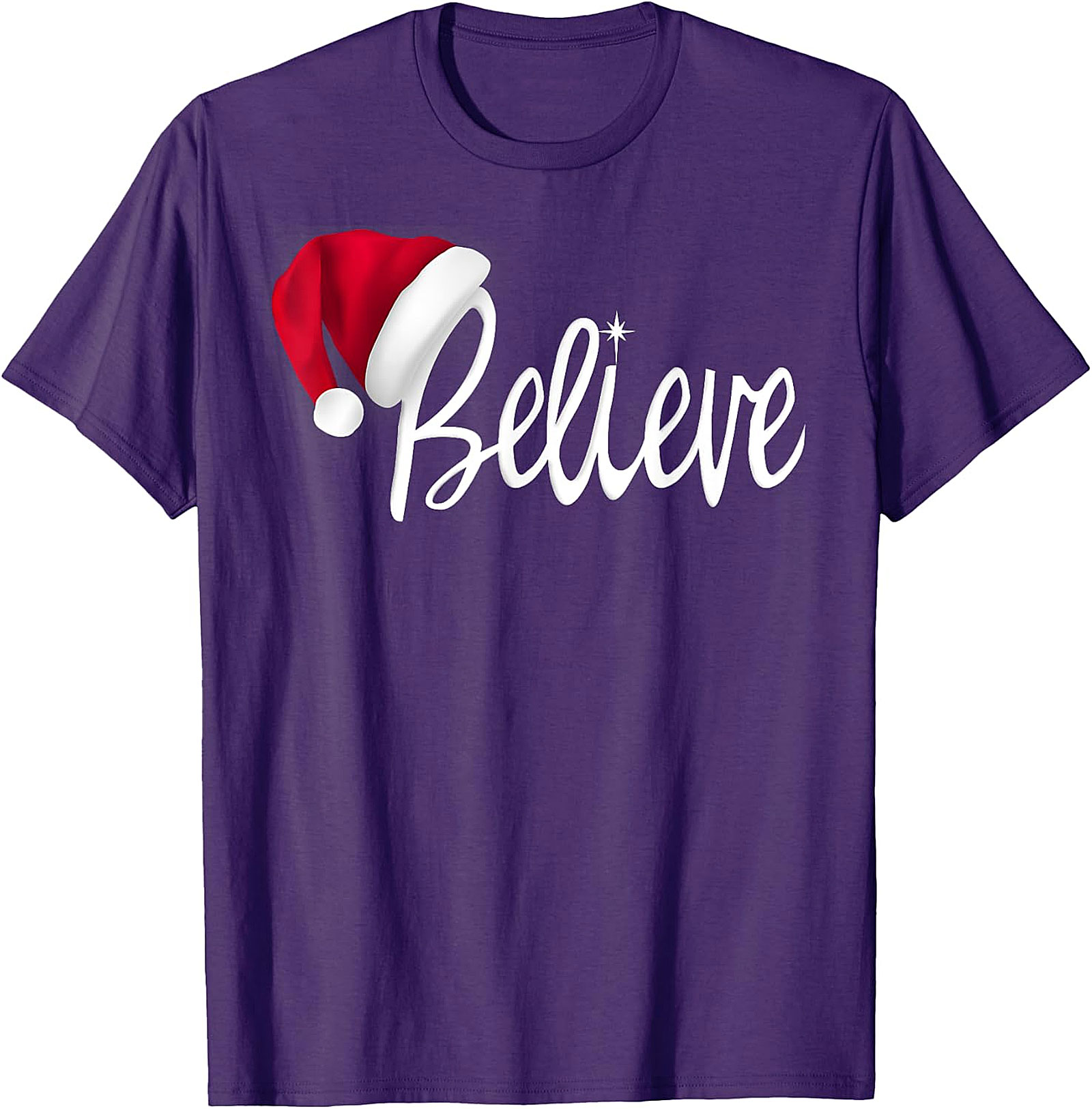 Believe Santa Hat Christmas T-Shirt | Festive Holiday Tee