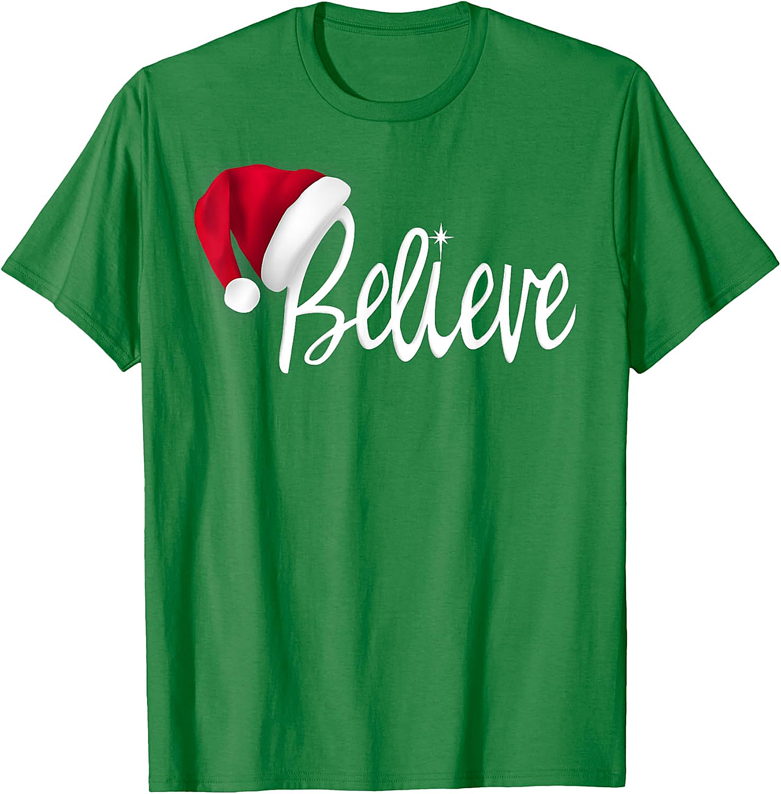 Believe Santa Hat Christmas T-Shirt | Festive Holiday Tee