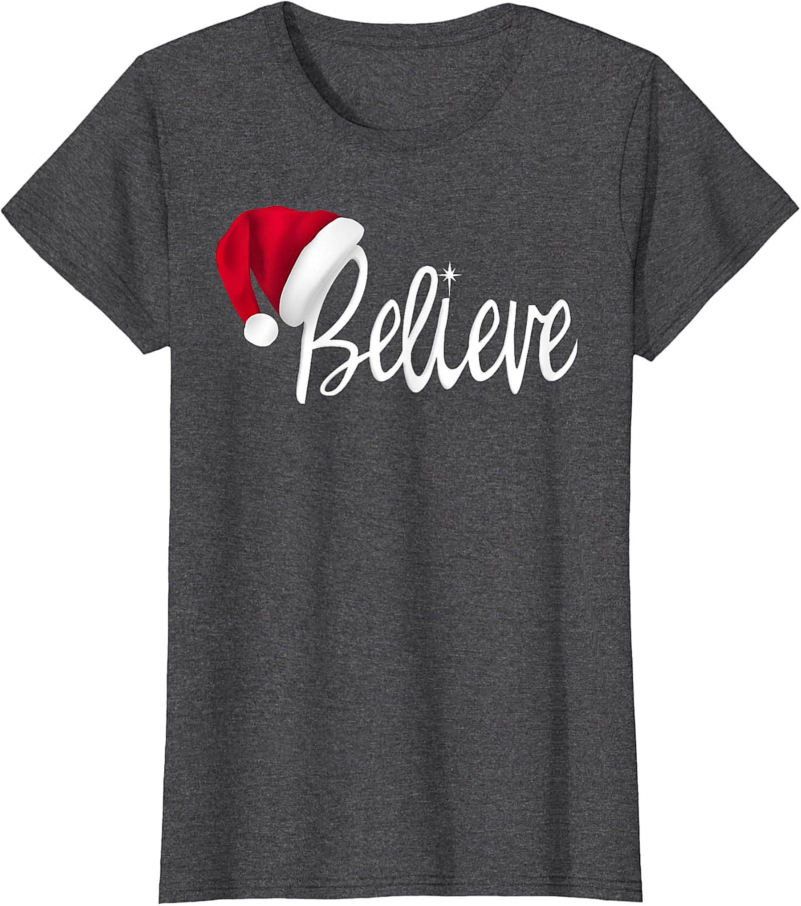 Believe Santa Hat Christmas T-Shirt | Festive Holiday Tee