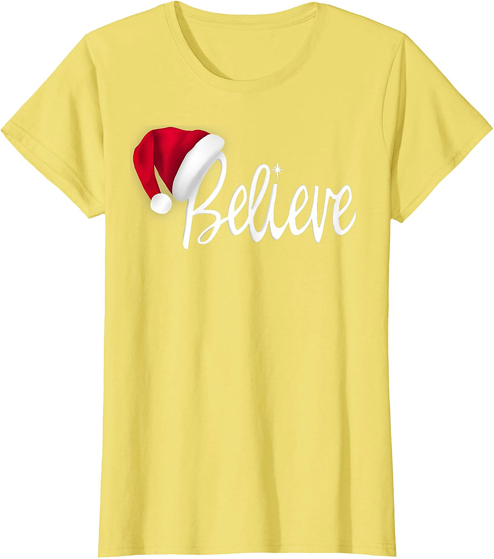 Believe Santa Hat Christmas T-Shirt | Festive Holiday Tee