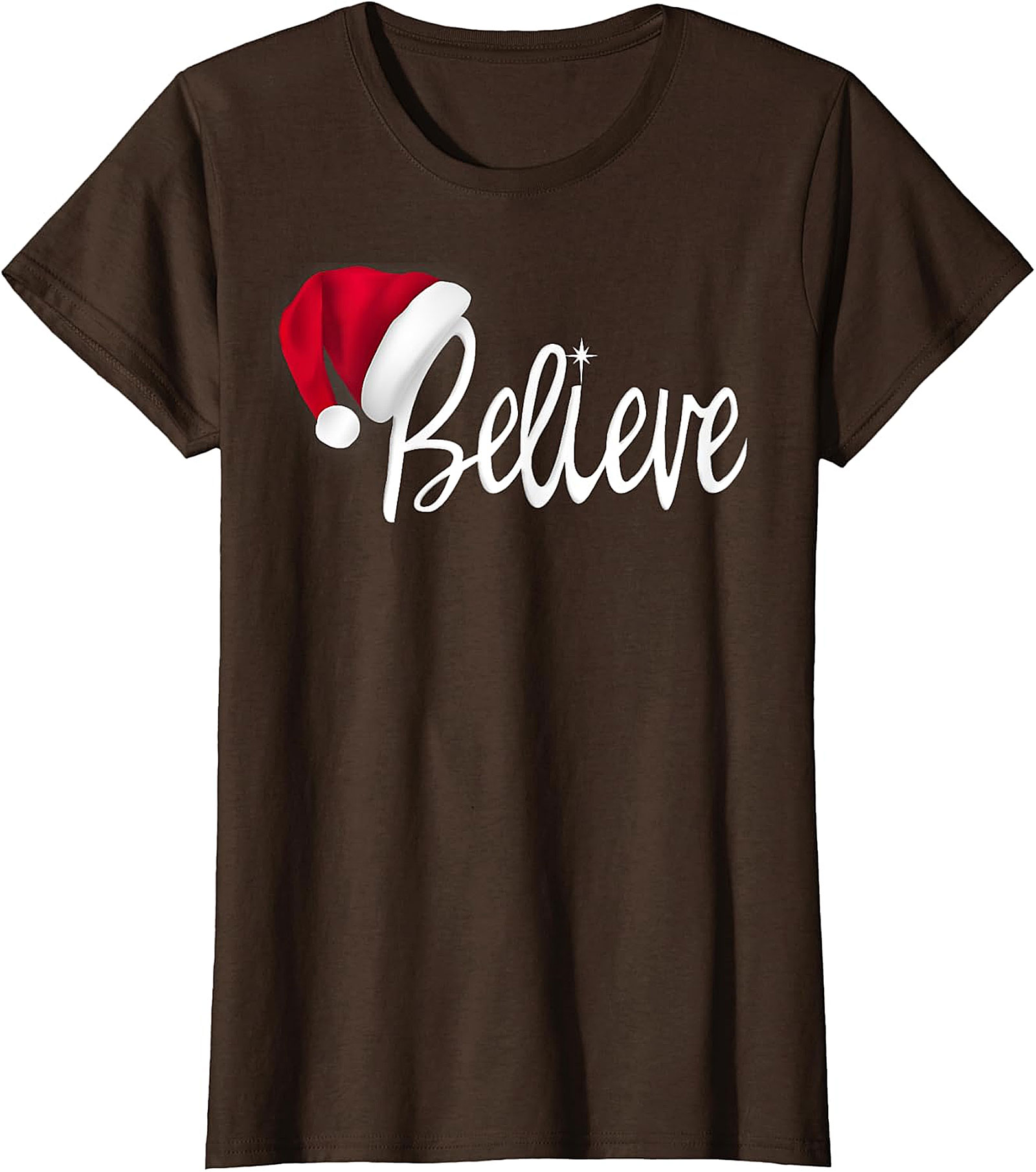 Believe Santa Hat Christmas T-Shirt | Festive Holiday Tee