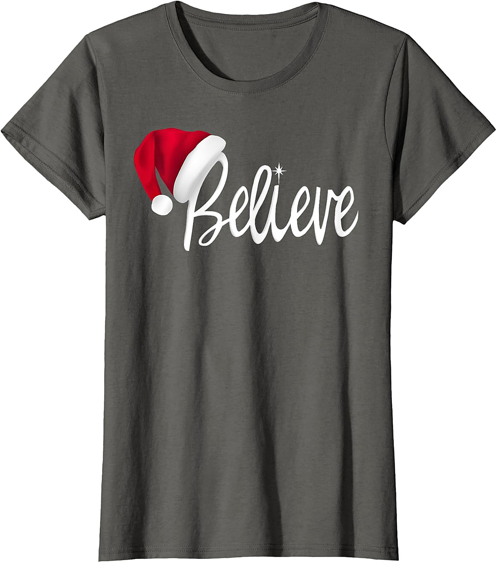 Believe Santa Hat Christmas T-Shirt | Festive Holiday Tee