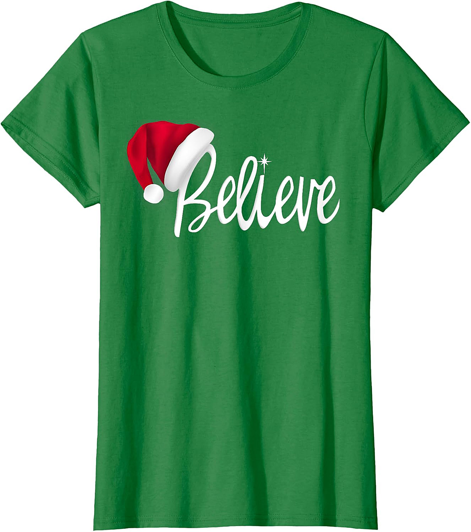 Believe Santa Hat Christmas T-Shirt | Festive Holiday Tee