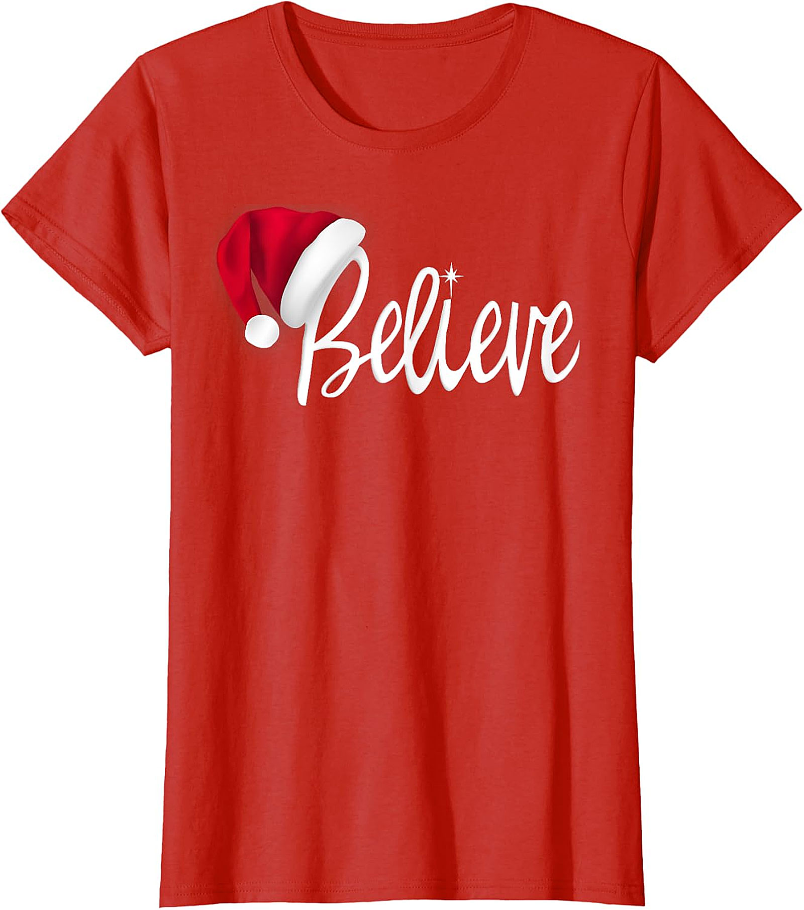 Believe Santa Hat Christmas T-Shirt | Festive Holiday Tee