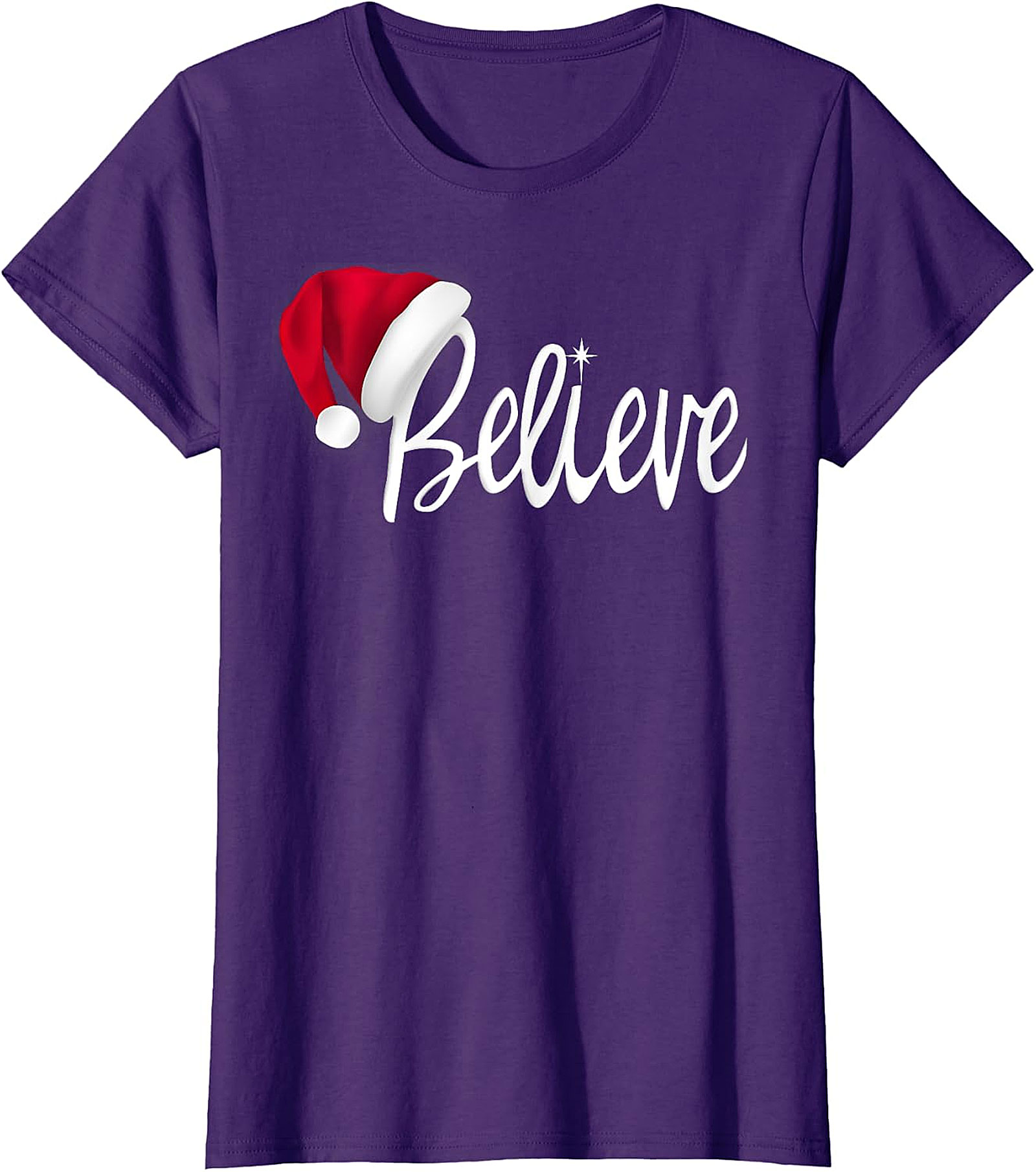 Believe Santa Hat Christmas T-Shirt | Festive Holiday Tee