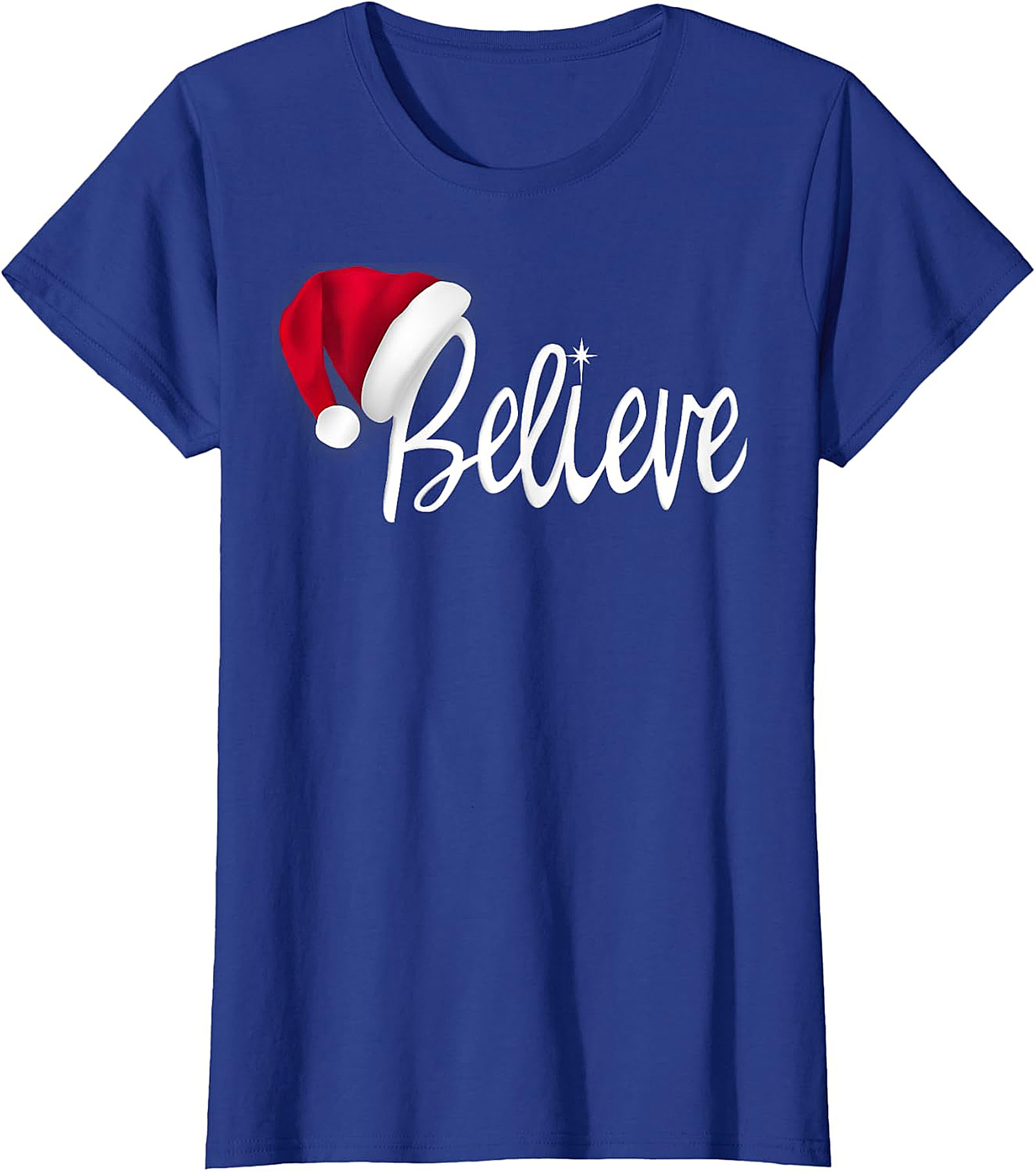 Believe Santa Hat Christmas T-Shirt | Festive Holiday Tee