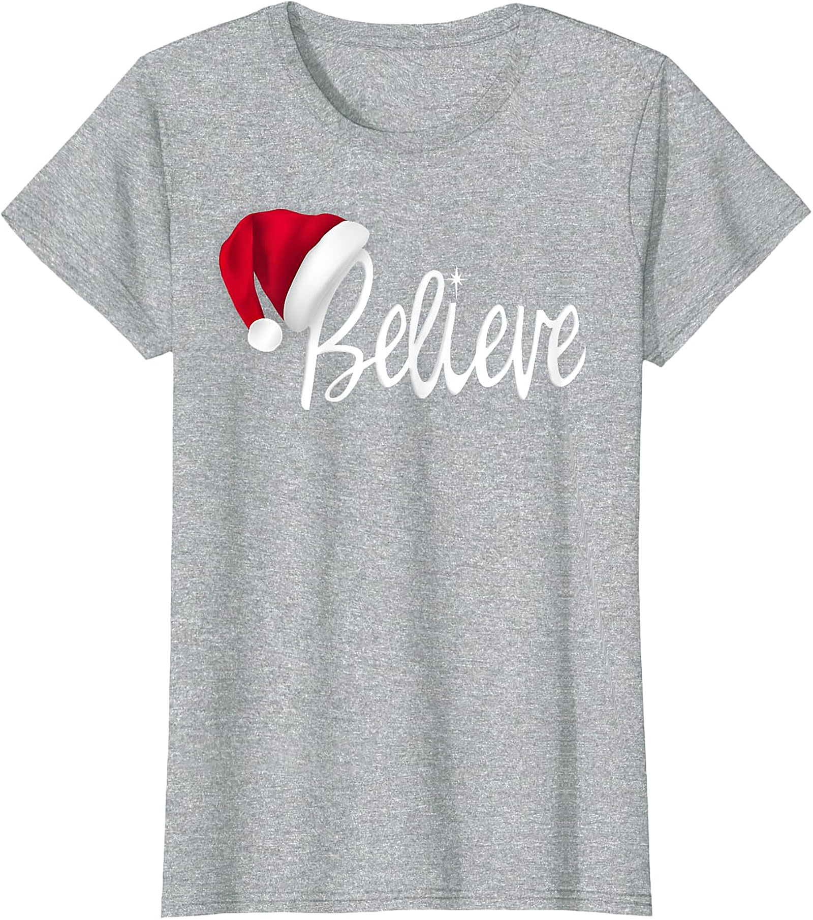 Believe Santa Hat Christmas T-Shirt | Festive Holiday Tee