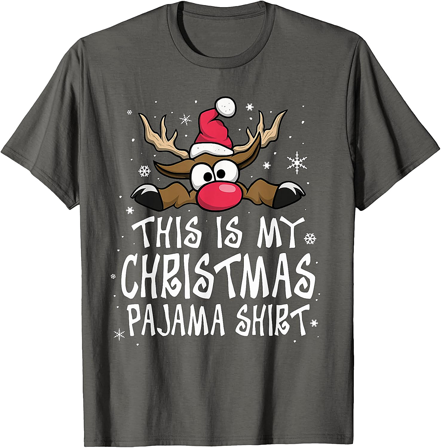 Christmas Pajama Shirt Reindeer Tee Funny Family Gift