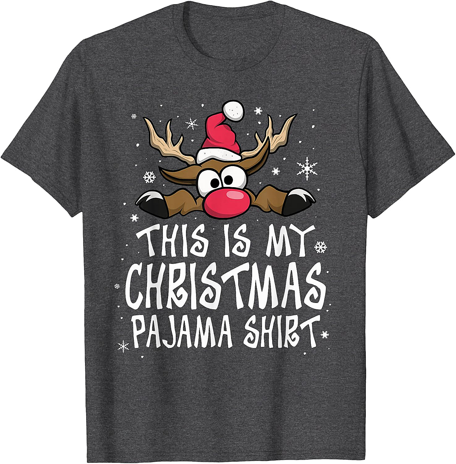 Christmas Pajama Shirt Reindeer Tee Funny Family Gift
