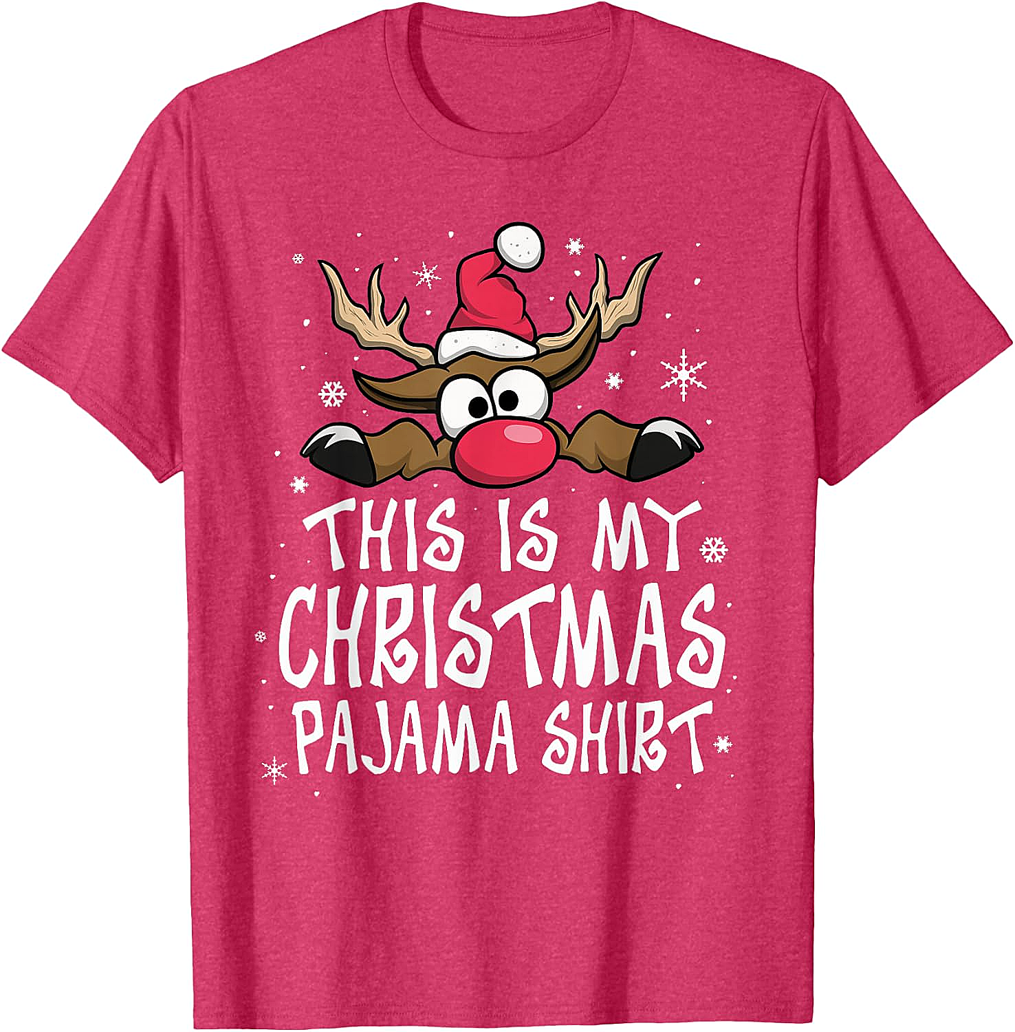 Christmas Pajama Shirt Reindeer Tee Funny Family Gift
