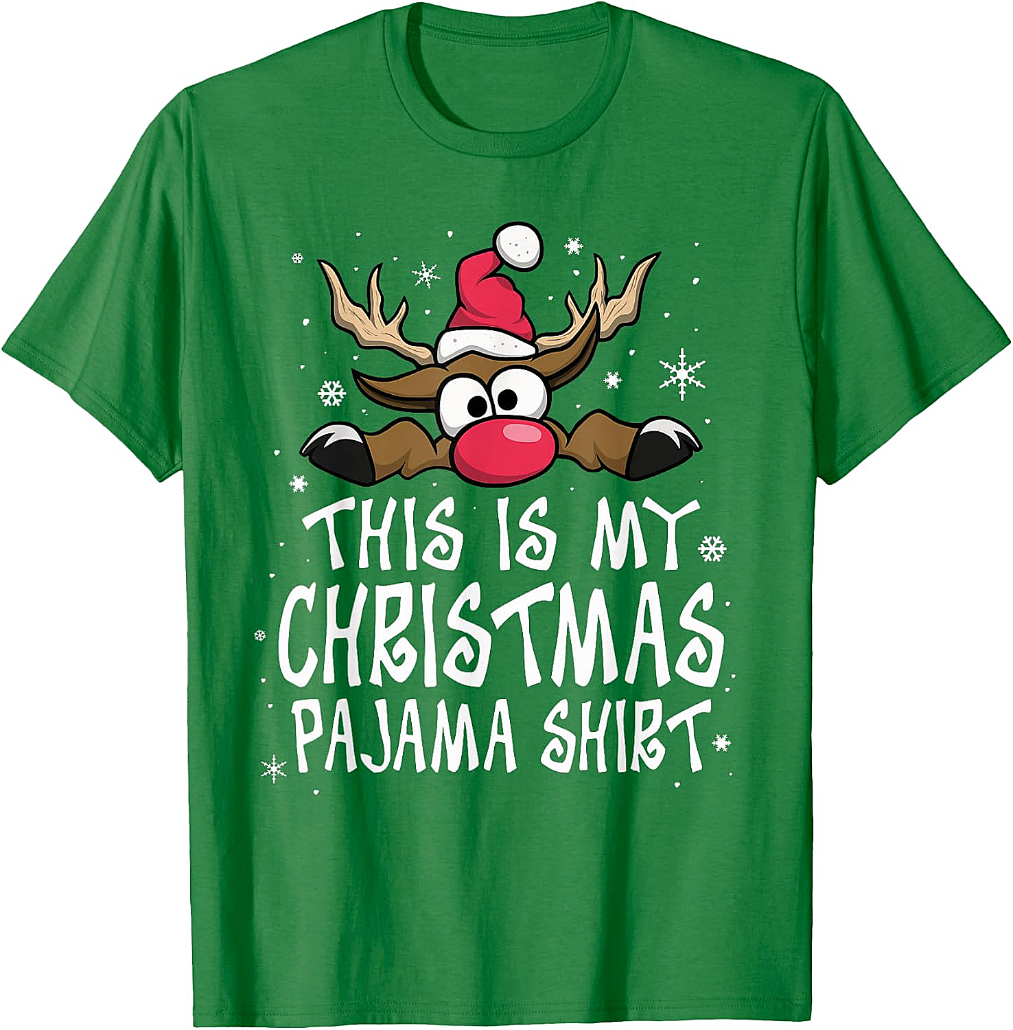 Christmas Pajama Shirt Reindeer Tee Funny Family Gift