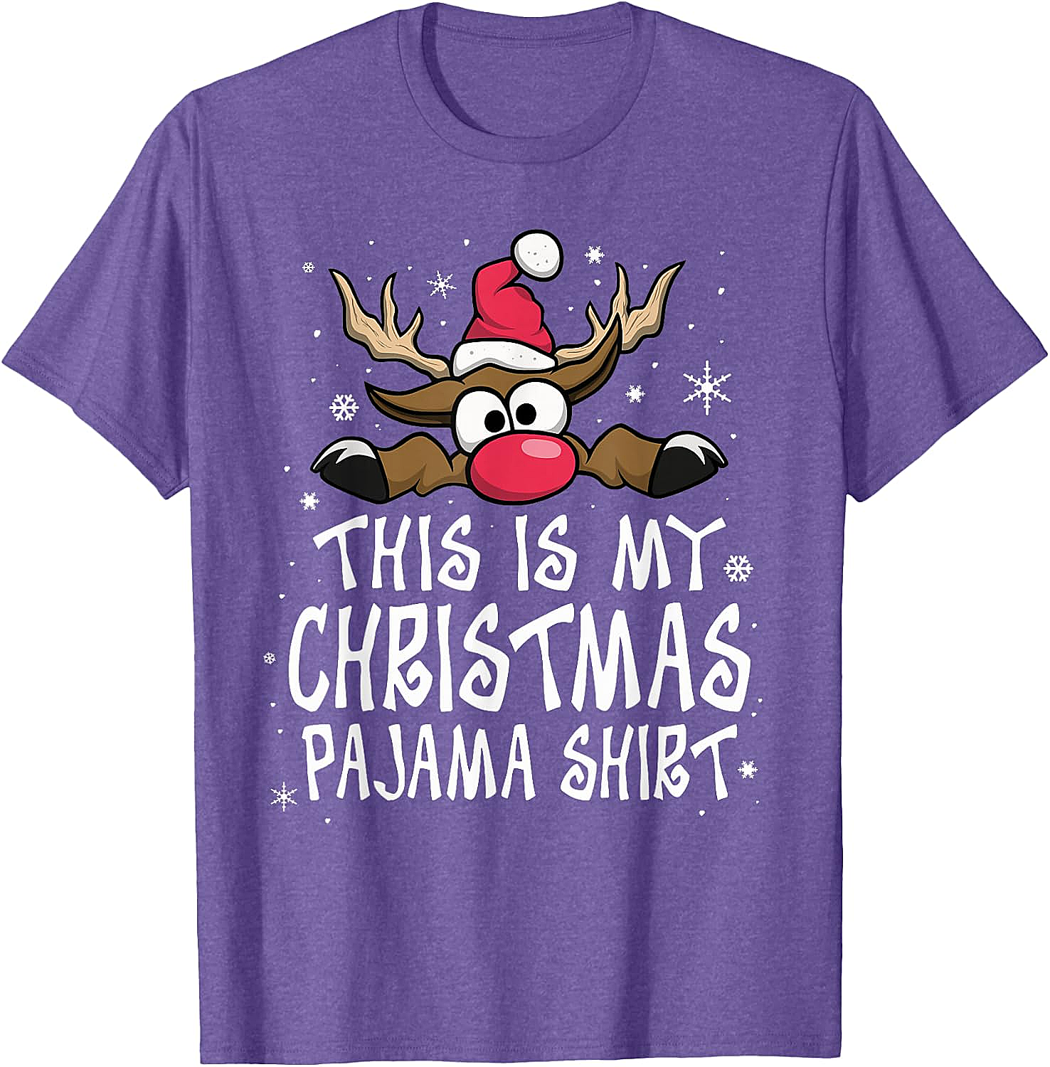 Christmas Pajama Shirt Reindeer Tee Funny Family Gift