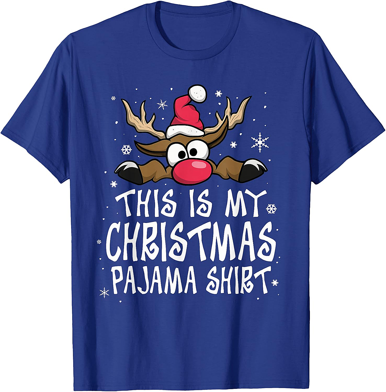 Christmas Pajama Shirt Reindeer Tee Funny Family Gift