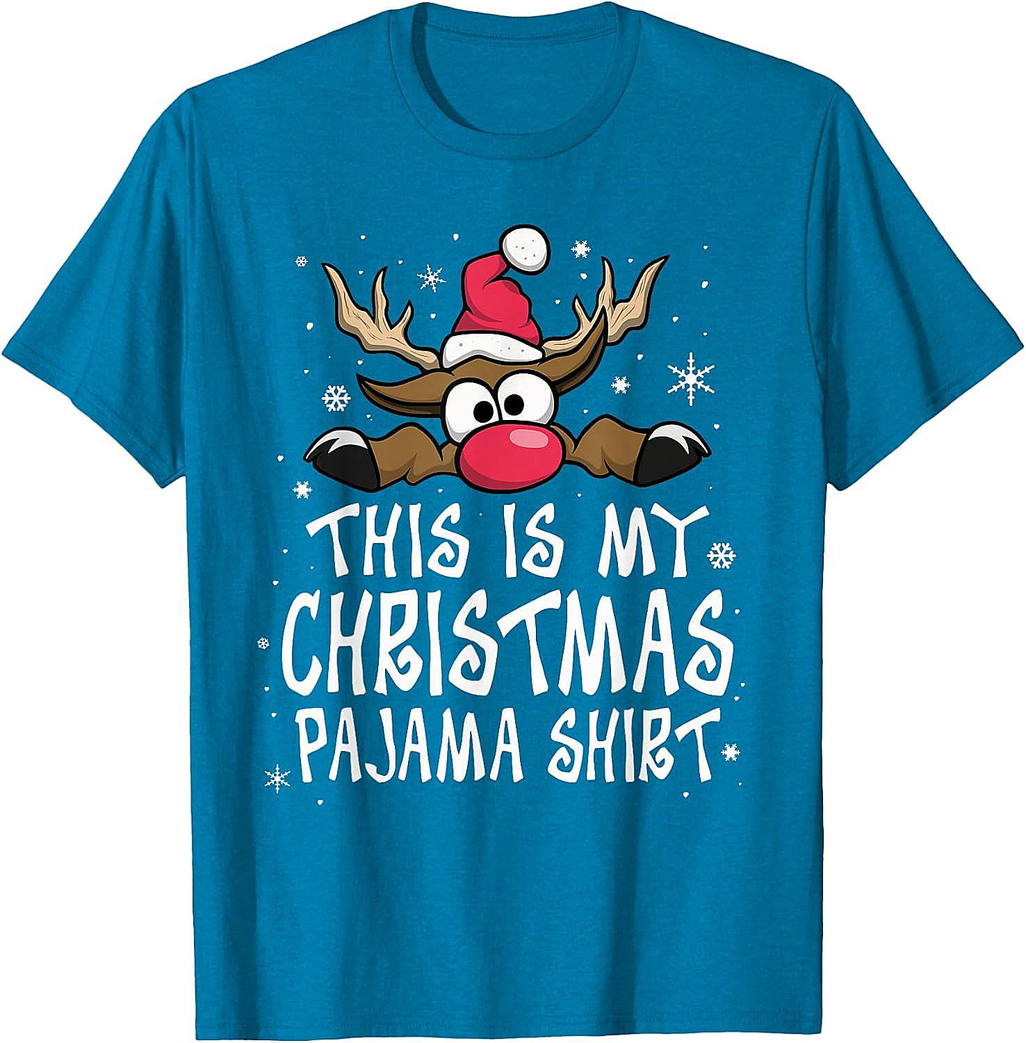 Christmas Pajama Shirt Reindeer Tee Funny Family Gift