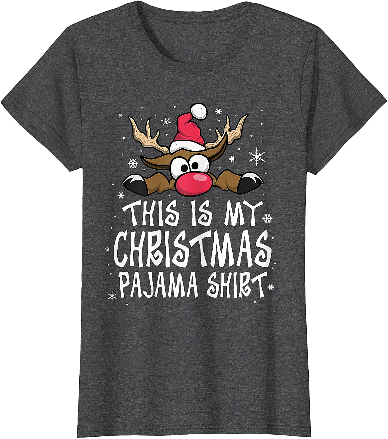 Christmas Pajama Shirt Reindeer Tee Funny Family Gift