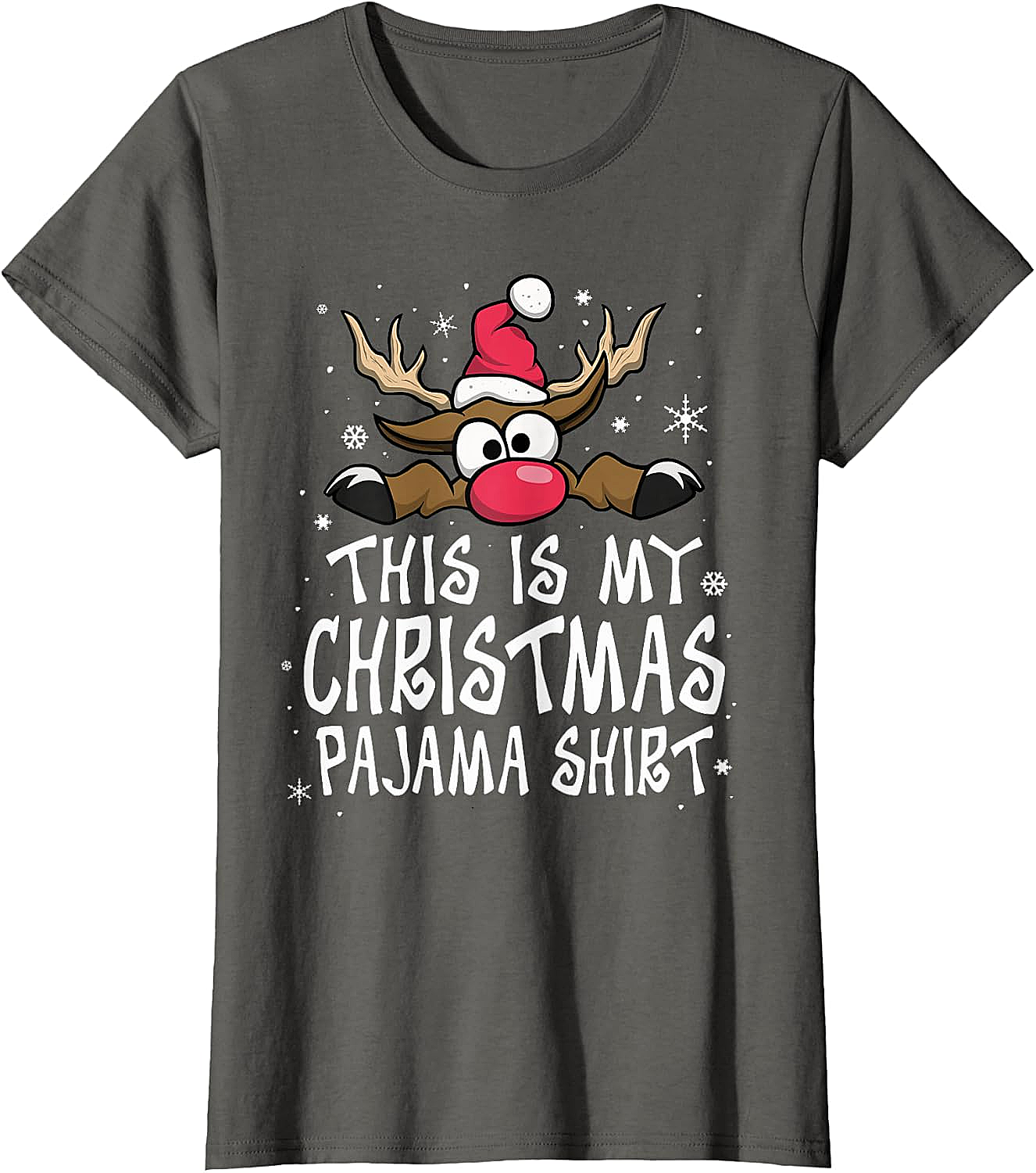 Christmas Pajama Shirt Reindeer Tee Funny Family Gift