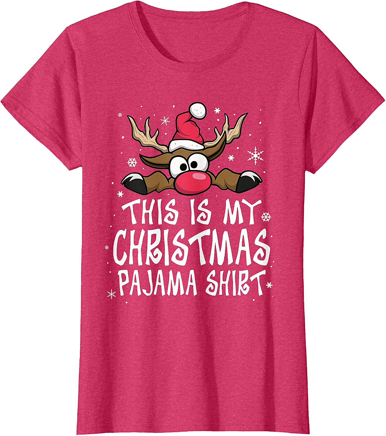 Christmas Pajama Shirt Reindeer Tee Funny Family Gift