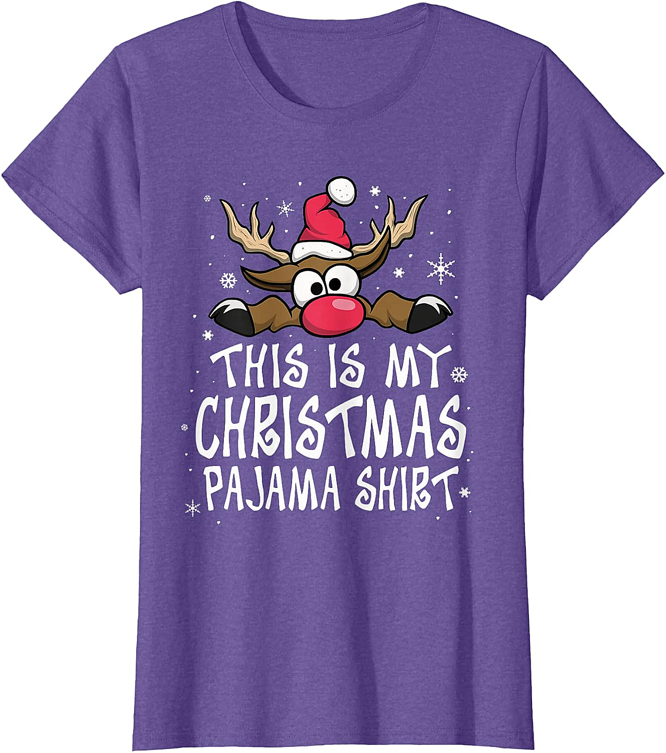 Christmas Pajama Shirt Reindeer Tee Funny Family Gift